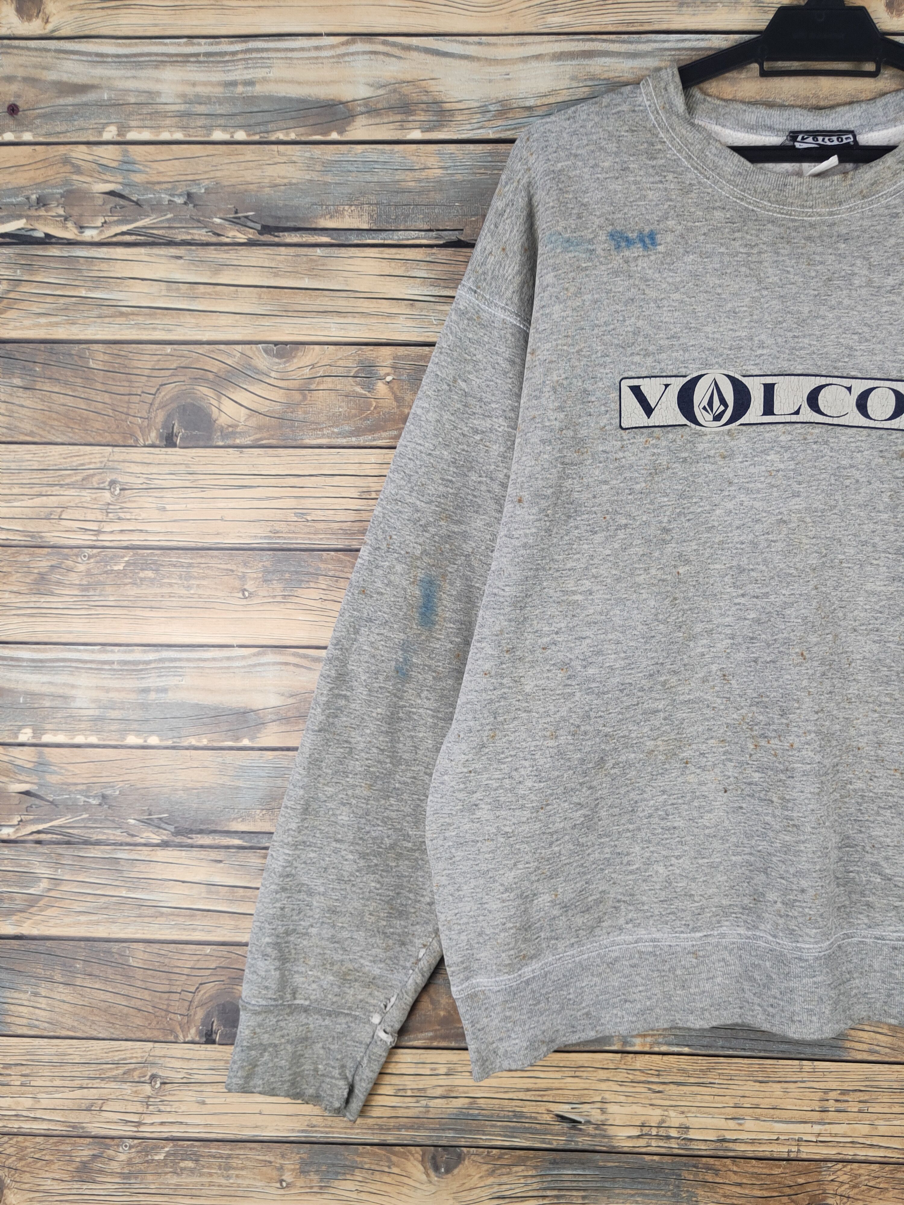 Volcom DL Volcom Skate hip hop vintage Gray Sweatshirts #1469 Size US L / EU 52-54 / 3 - 3 Thumbnail