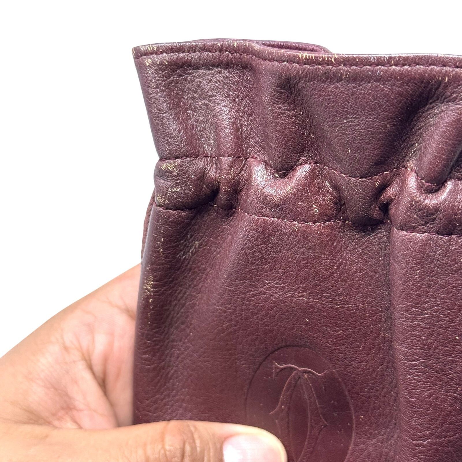 Cartier Cartier Dark Red Leather Pouch Size ONE SIZE - 5 Thumbnail