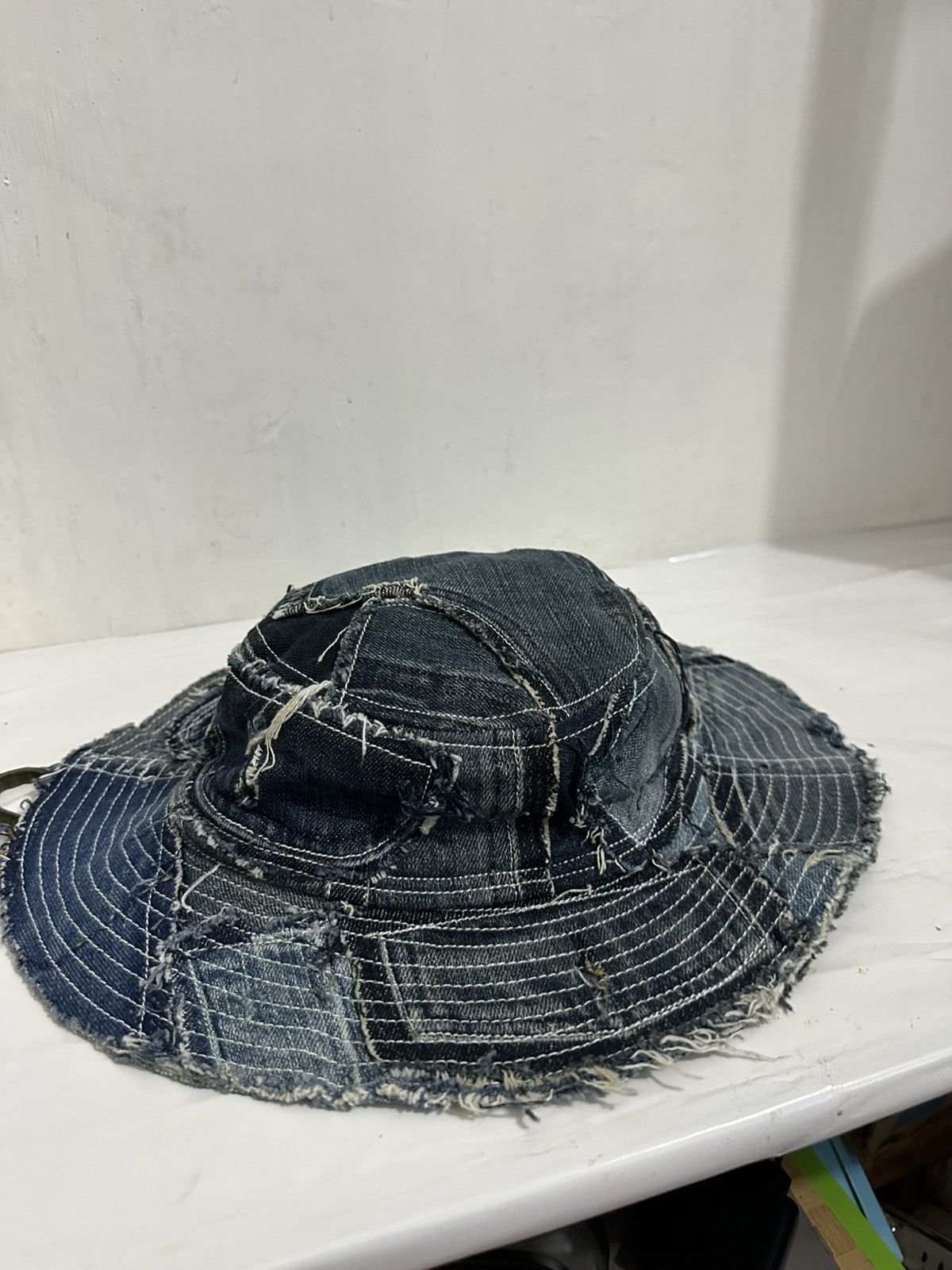 Art Comes First Beautifull Custom Made Patchwork Denim Bucket Hats Size ONE SIZE - 10 Thumbnail