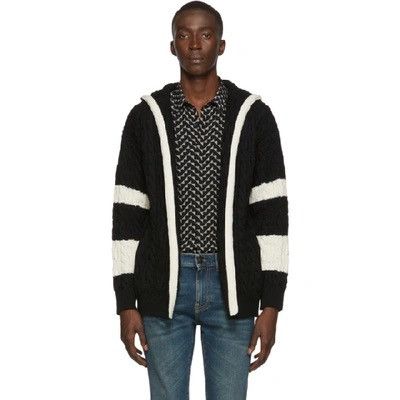 Saint Laurent Paris Baja Cable Knit Hooded Cardigan Size US L / EU 52-54 / 3 - 4 Thumbnail