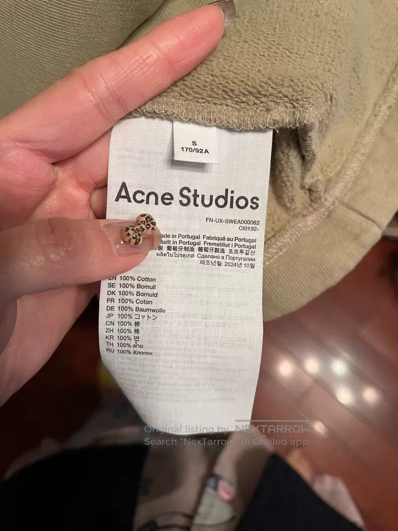 Acne Studios Acne Studios Desert Color Rivets Logo Hooded Sweatshirt Size US S / EU 44-46 / 1 - 4 Thumbnail