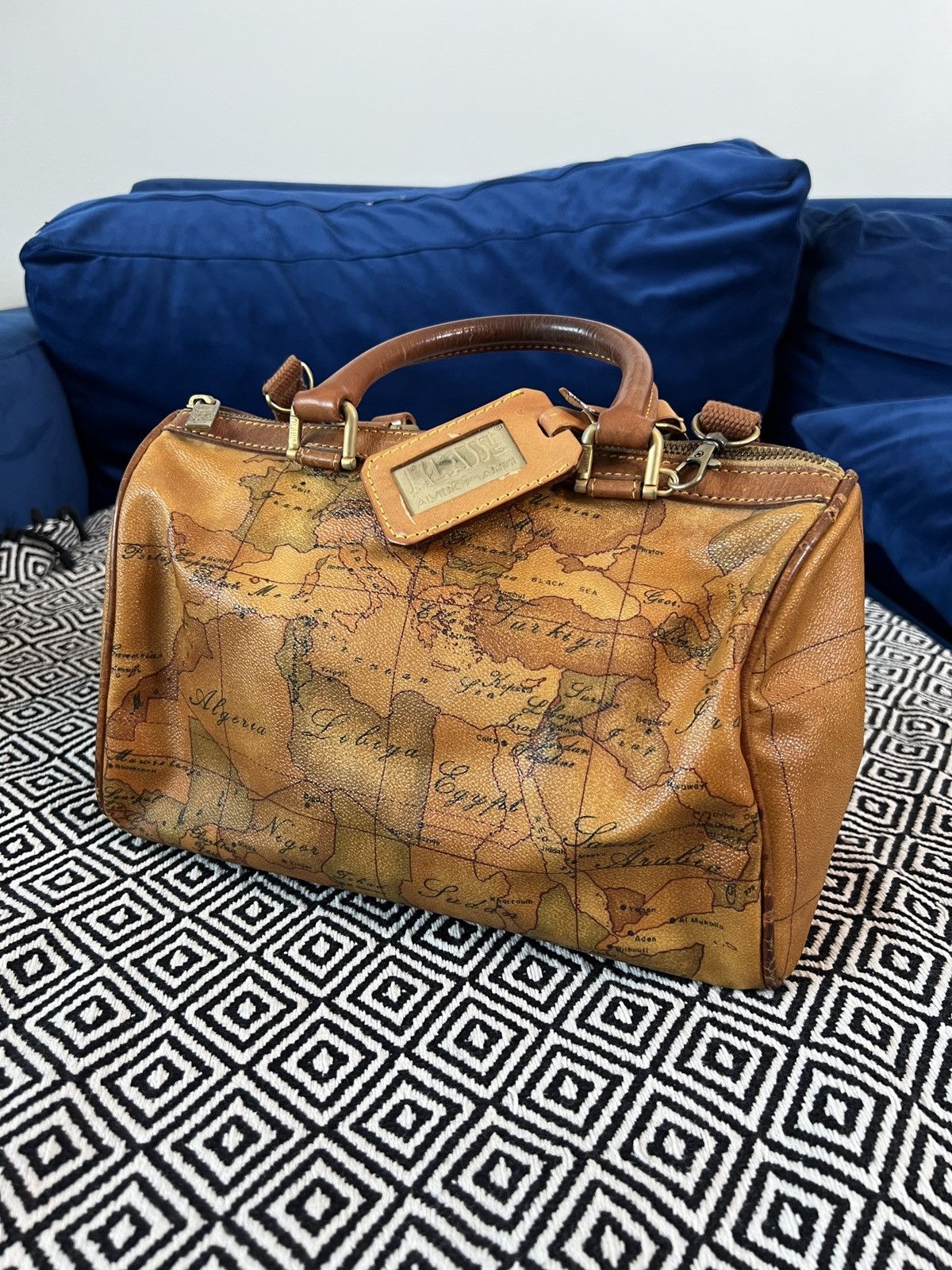 Alviero Martini classic Geo leather satchel handbag