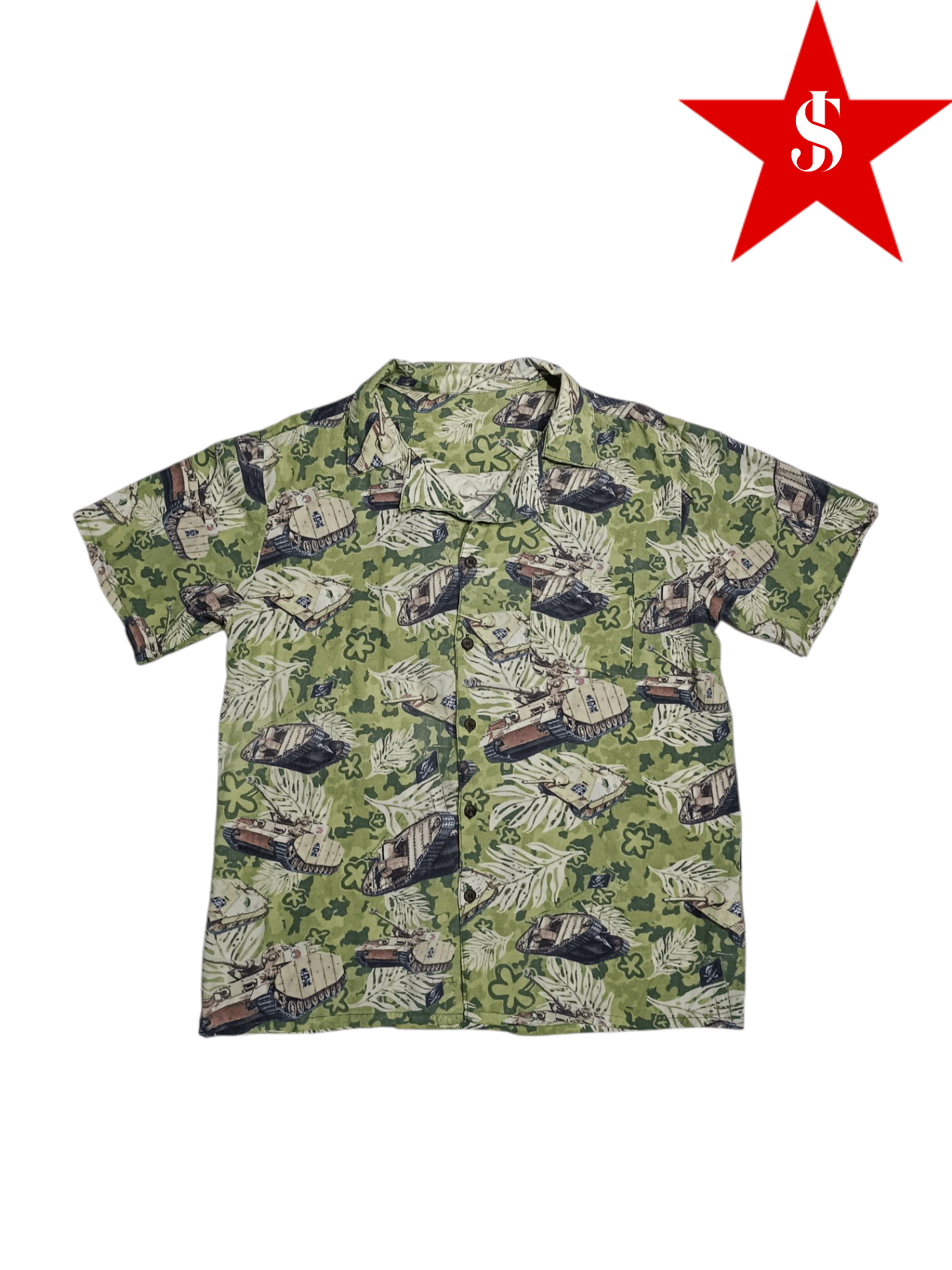 Anime × Japanese Brand Anime "Girls Und Panzer Das Finale" Aloha Silk Rayon Shirt Size US L / EU 52-54 / 3 - 1 Thumbnail