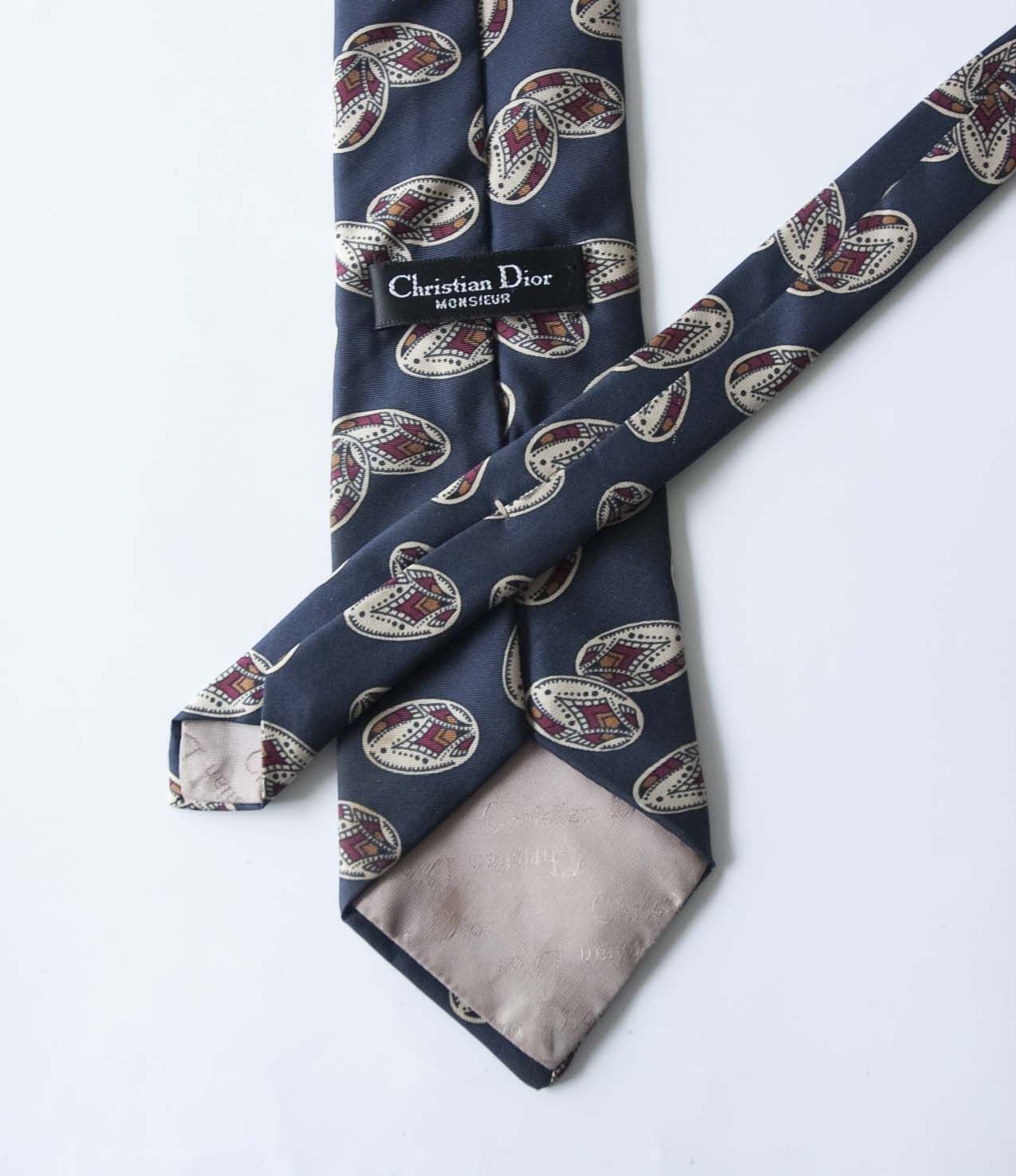 Christian Dior Monsieur × Vintage Christian Dior Monsieur Vintage Tie Necktie Made in USA Silk Size ONE SIZE - 4 Thumbnail