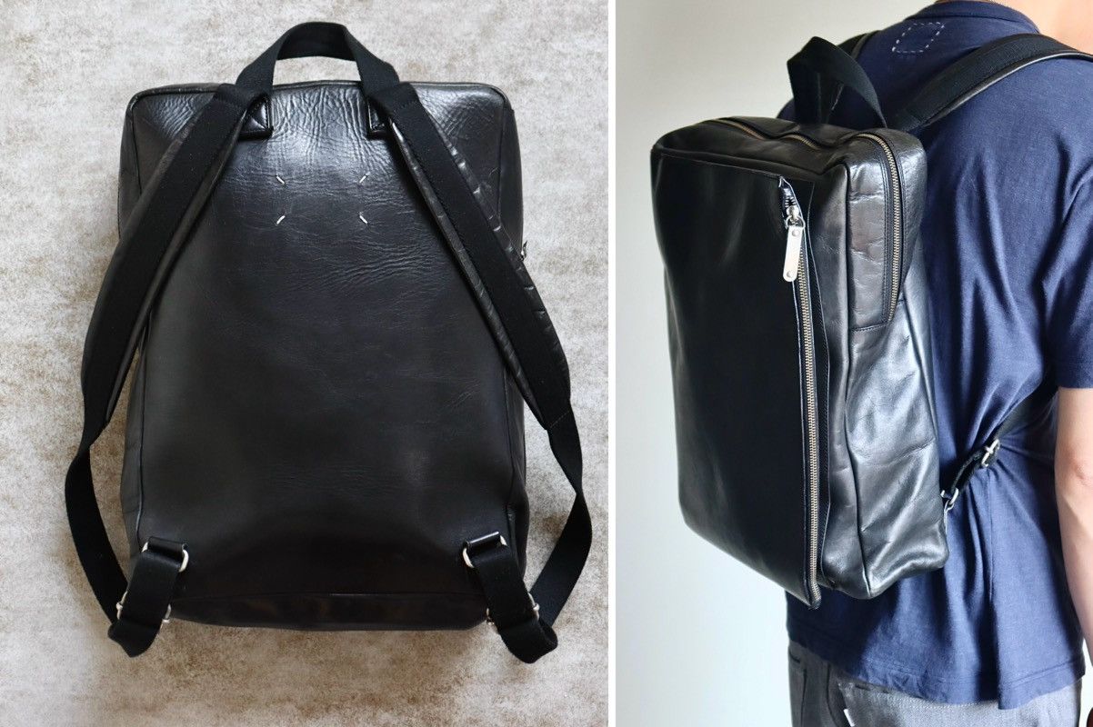 Maison Margiela Maison Martin Margiela Leather Backpack，black Size ONE SIZE - 1 Thumbnail