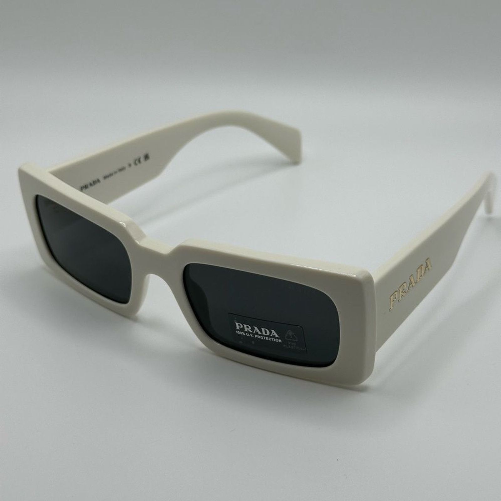 Prada PRADA Sunglasses PRA07S 1425S0 Talc/Dark Grey Women NEW Size ONE SIZE - 6 Thumbnail
