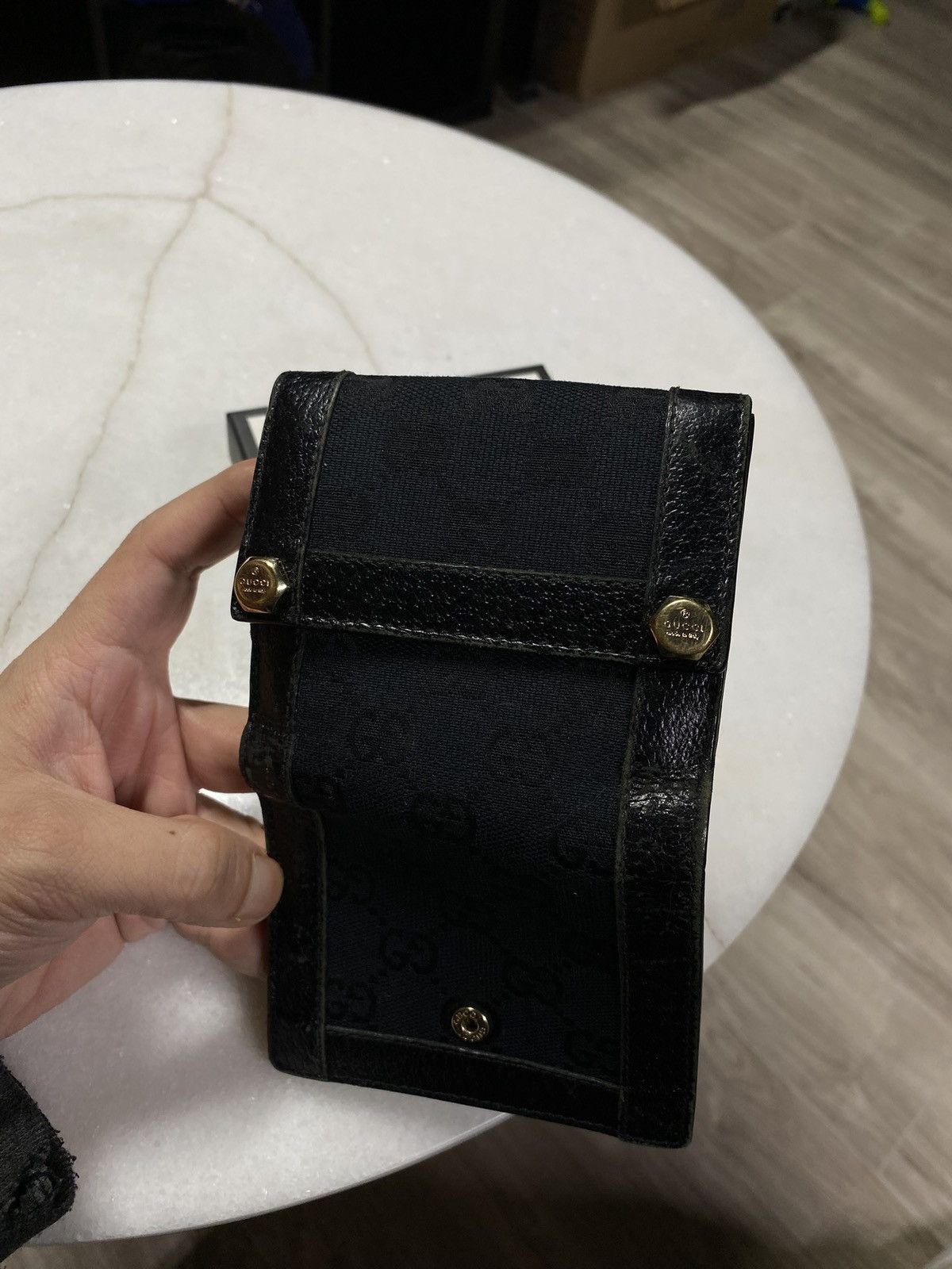 Gucci Gucci GG Monogram Black Wallet Leather Canvas Cardholder Size ONE SIZE - 6 Thumbnail