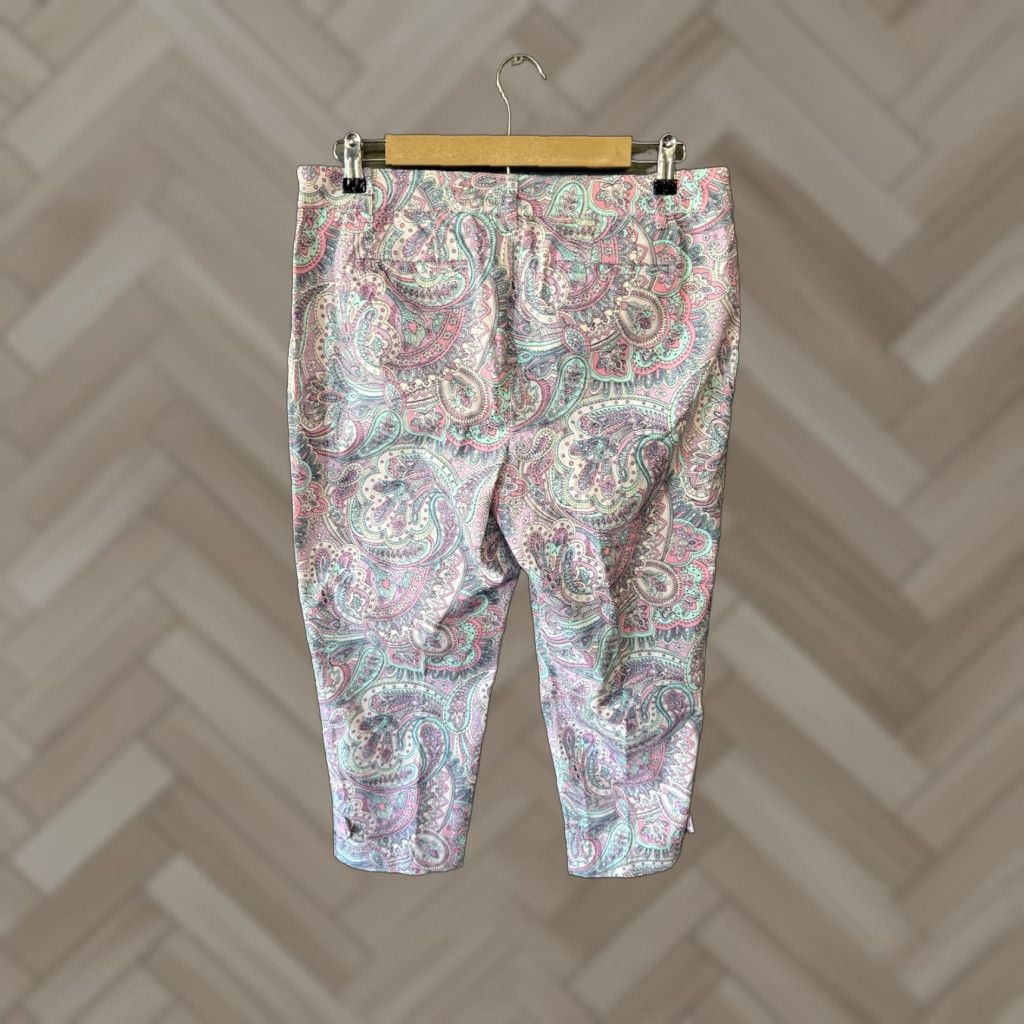 Talbots Talbots Womens Cropped Pants Multicolor Geometrix Pattern Size 10 Petite Size 32" / US 10 / IT 46 - 1 Thumbnail