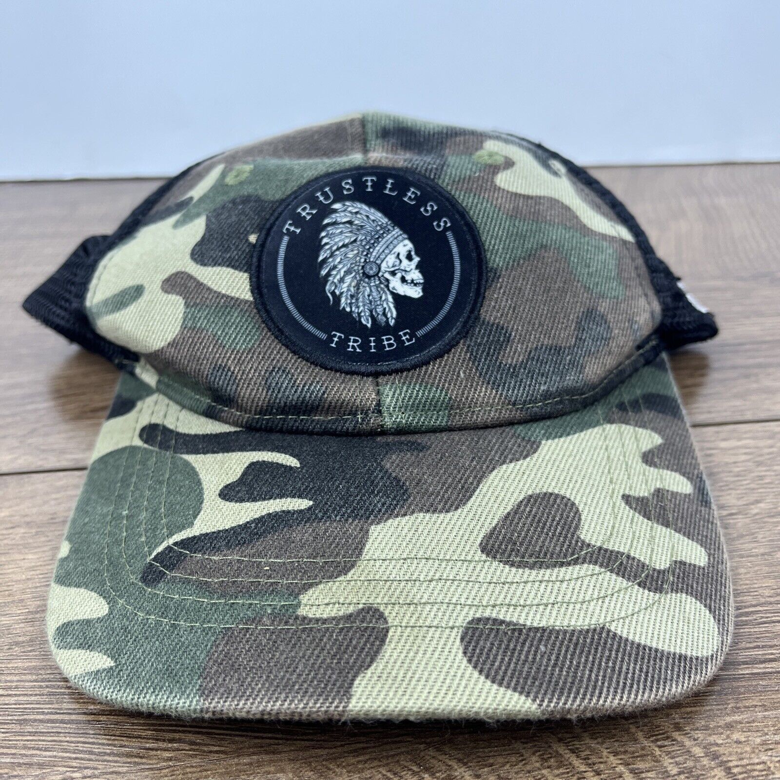 Other Trustless Tribe Hat Green Camo Hat Adjustable Adult Size Hat Size ONE SIZE - 1 Thumbnail