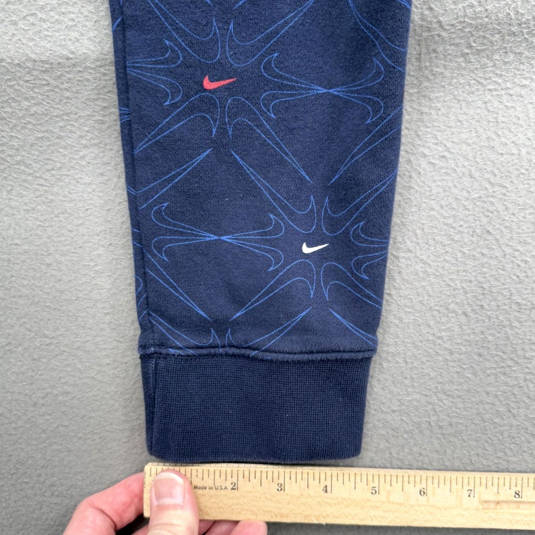 Nike Nike Jogger Pants Men S Blue Geometric Pattern Cotton Drawstring Athletic Size US 29 - 7 Thumbnail