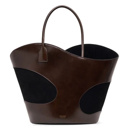 Salvatore Ferragamo o1s1rm0924 Size: OS / Cut Out Tote Bag in Brown/Black Size ONE SIZE - 1 Thumbnail