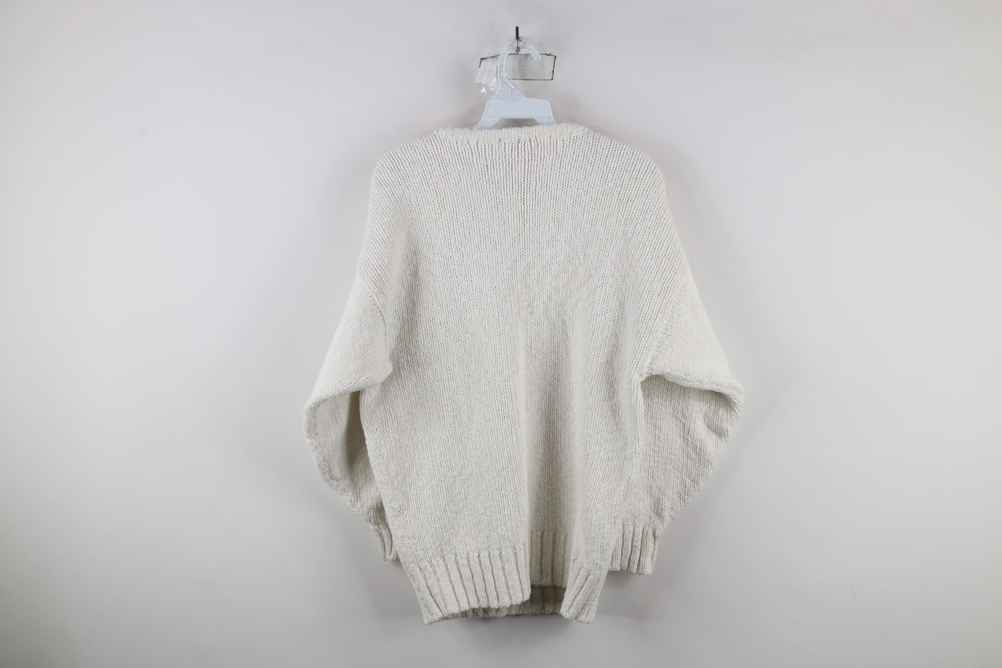 Paul Stuart × Vintage Vintage 90s Paul Stewart Cotton Knit Sweater White Ireland Size US M / EU 48-50 / 2 - 6 Thumbnail