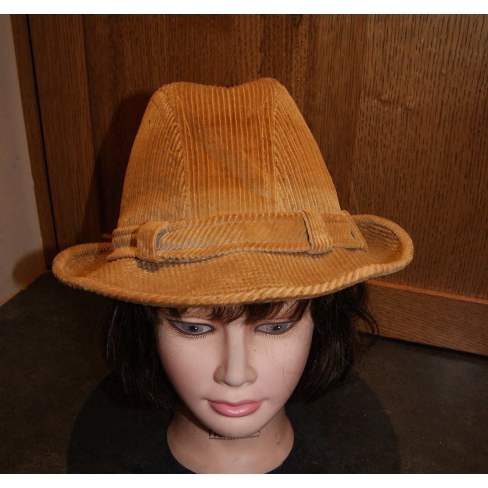 Vintage VTG Dobbs Fifth Avenue Hat Tan Corduroy Feather Fedora Men 7 Size ONE SIZE - 3 Thumbnail