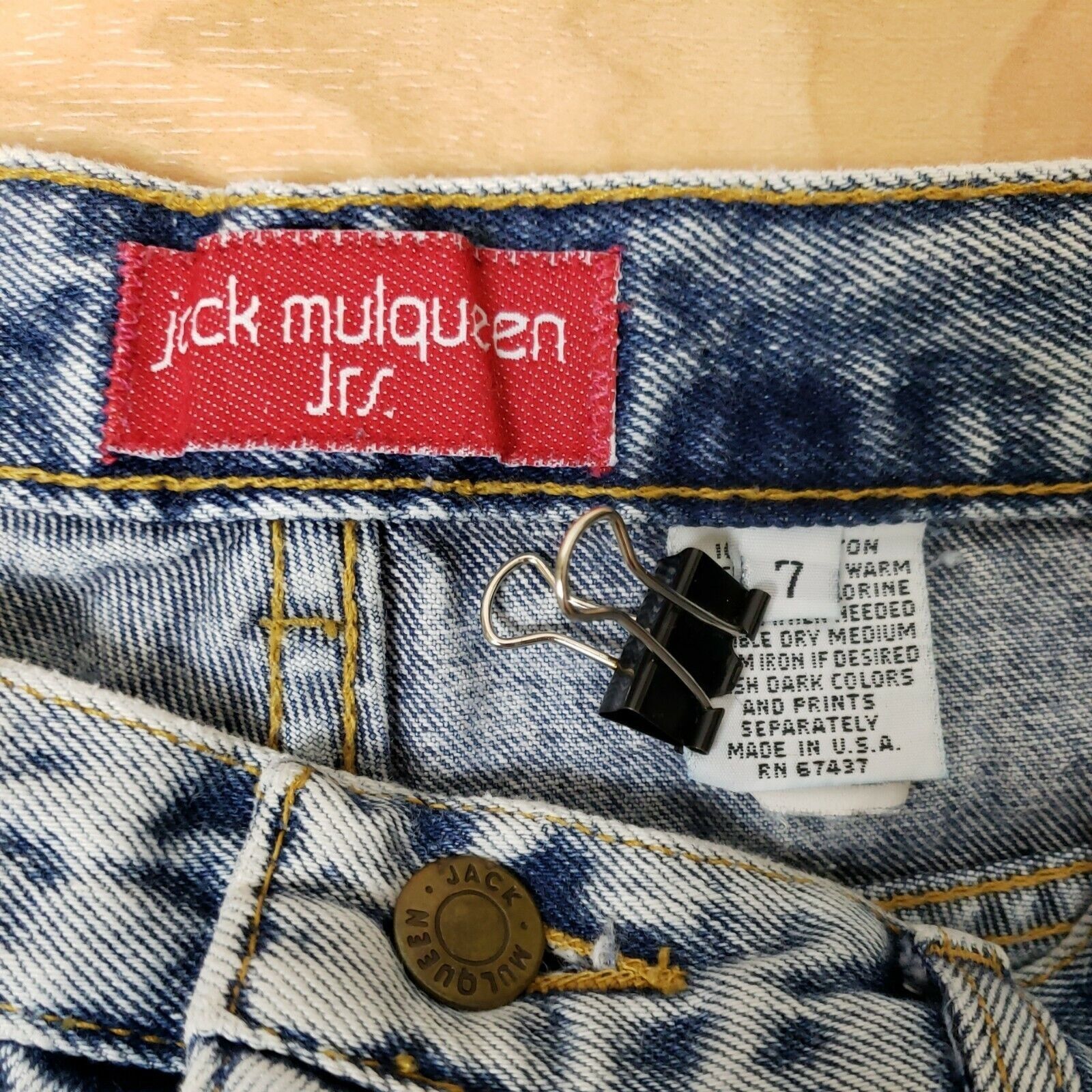 Other Jack Mulqueen Upcycled Denim Skirt Womens 7 80s Acid Wash Ha Size 26" / US 2 / IT 38 - 5 Thumbnail