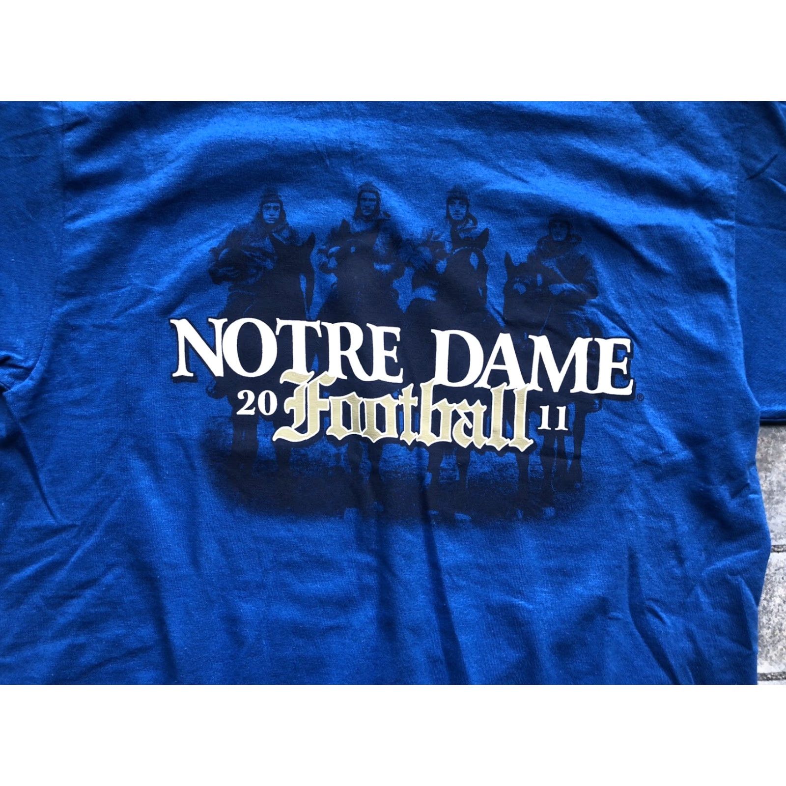 Adidas Notre Dame 2011 Football Adidas Mens SMALL T Shirt Blue Short Sleeve NWT Size US S / EU 44-46 / 1 - 7 Thumbnail