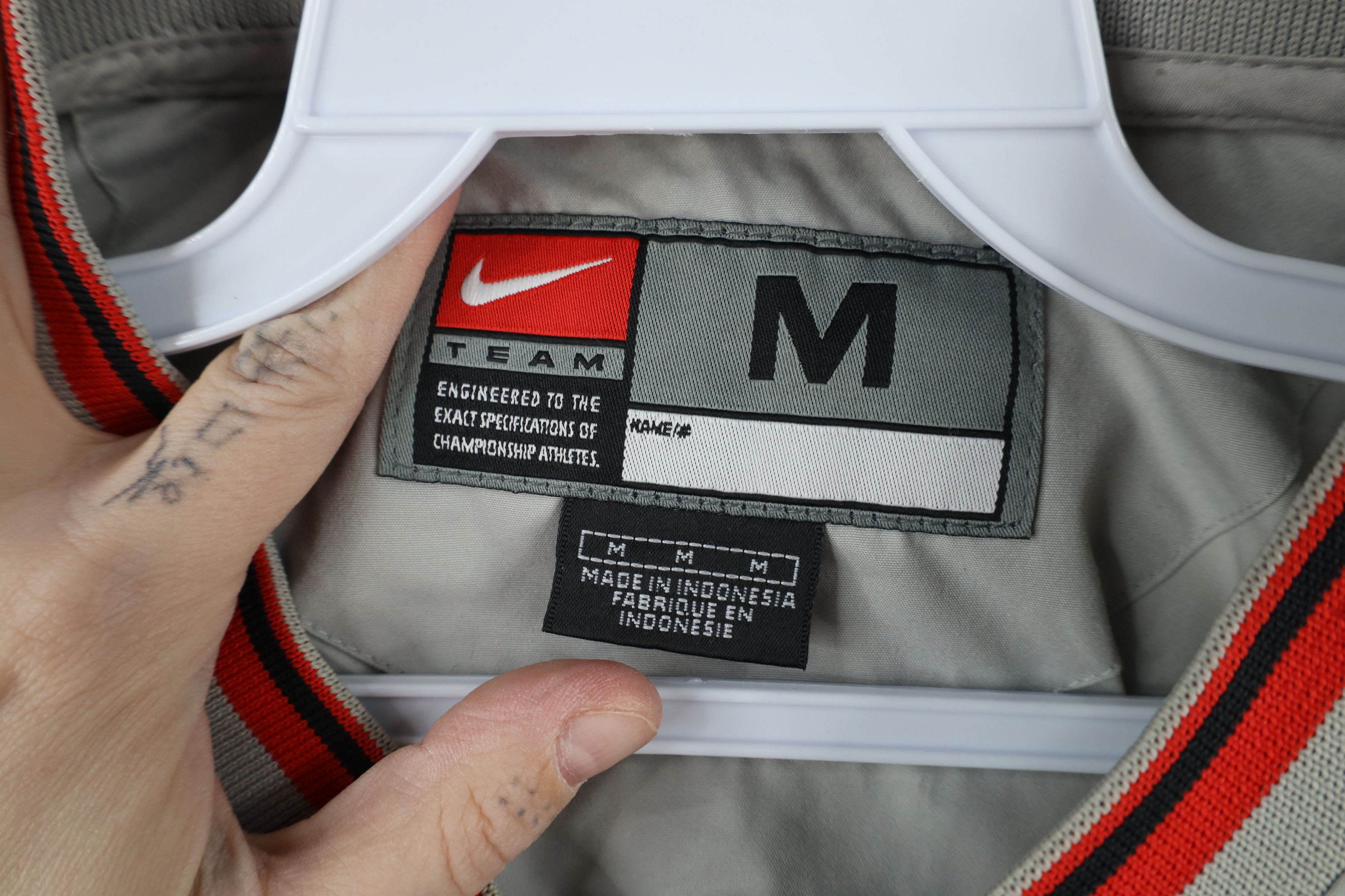 Nike × Vintage Vintage Nike Center Swoosh Ohio State University Jacket Gray Size US M / EU 48-50 / 2 - 10 Thumbnail