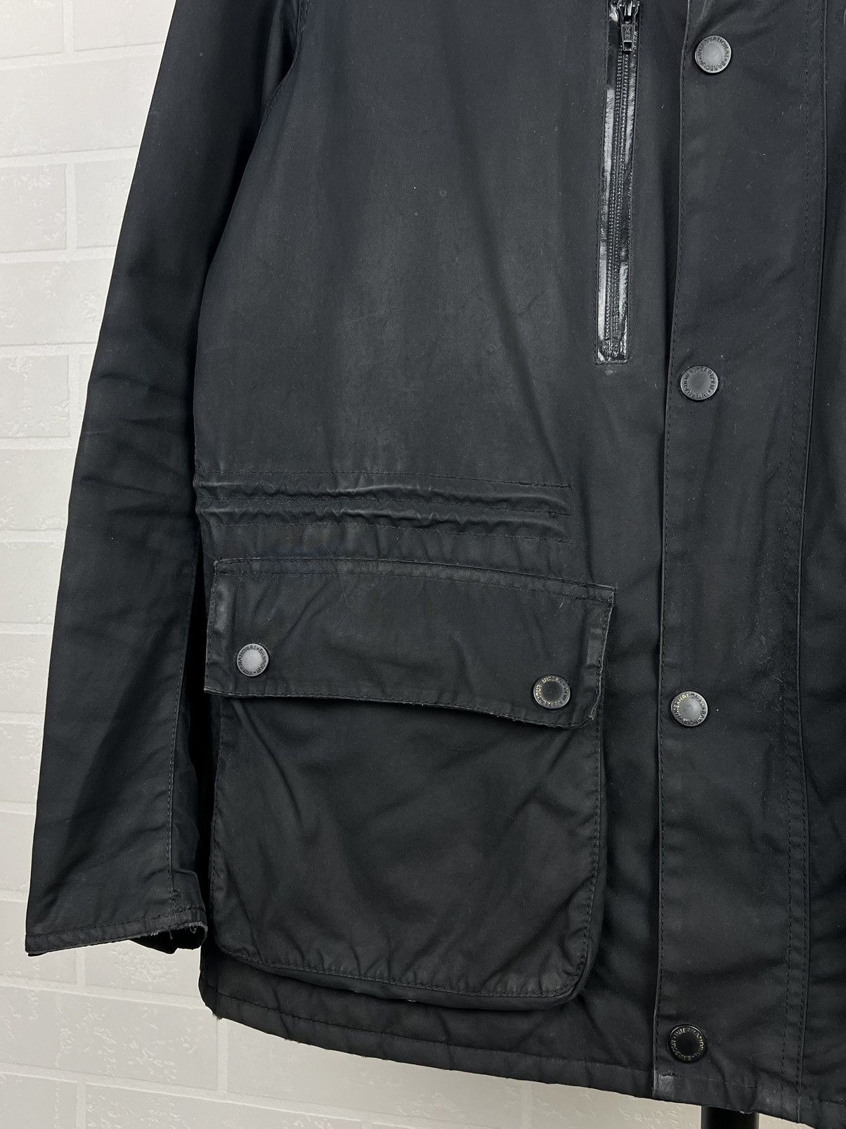 Barbour BARBOUR INTERNATIONAL Wax Jacket STRUTS Hand Logo Black Mens Size US XL / EU 56 / 4 - 8 Thumbnail