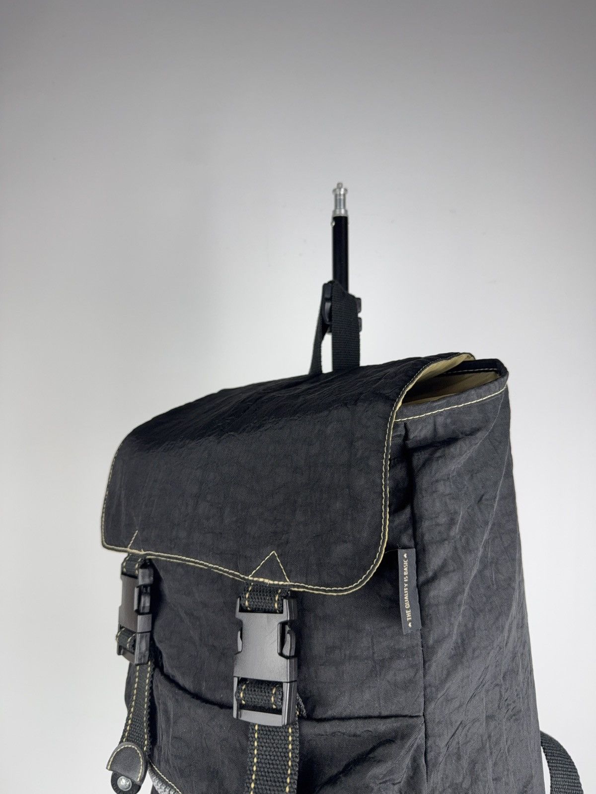 Vintage Kipling Backpack Black Outdor Nylon Y2K Big Logo Rucksack Size ONE SIZE - 4 Thumbnail