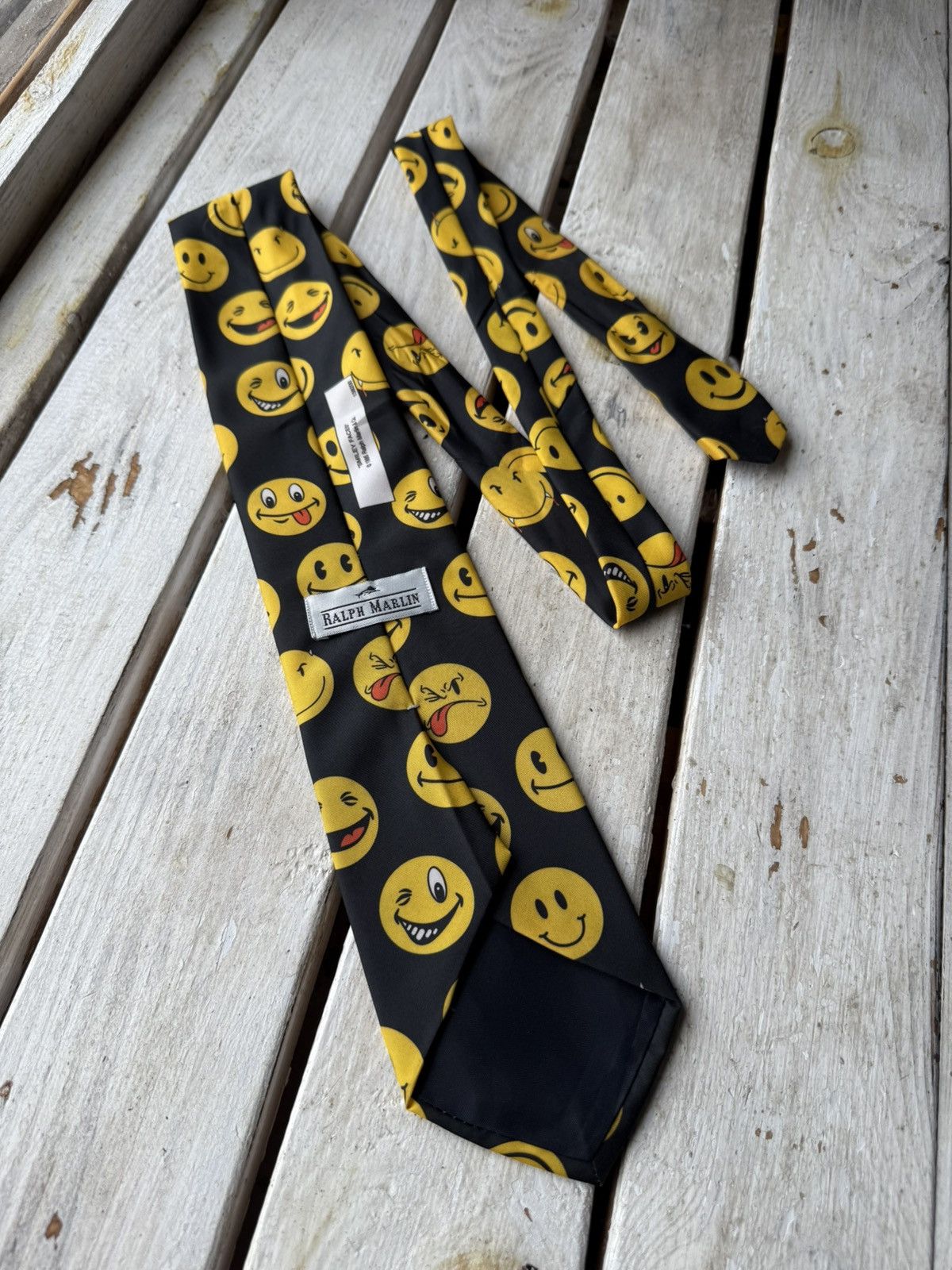 Vintage Vintage Retro 1995 SMILEY FACES Ralph Marlin USA tie Size ONE SIZE - 5 Thumbnail