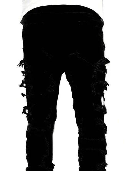 Japanese Brand × Vintage Washed Stacked Distressed Ripped Skinny Jeans Size US 34 / EU 50 - 4 Thumbnail