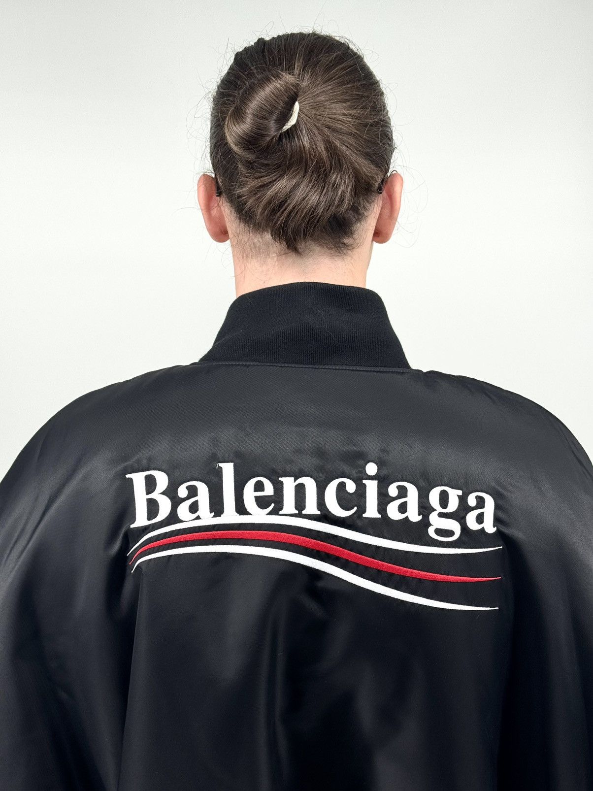 Balenciaga Balenciaga Political Logo Bomber Jacket Size US L / EU 52-54 / 3 - 2 Thumbnail