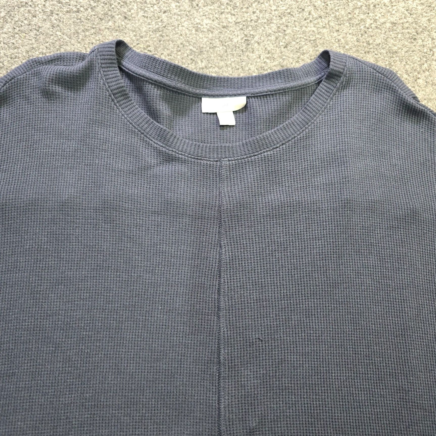 J. Jill J. Jill Top Womens XL Blue Thermal Textured Long Sleeve Pockets Stretch Blouse Size XL / US 12-14 / IT 48-50 - 2 Thumbnail