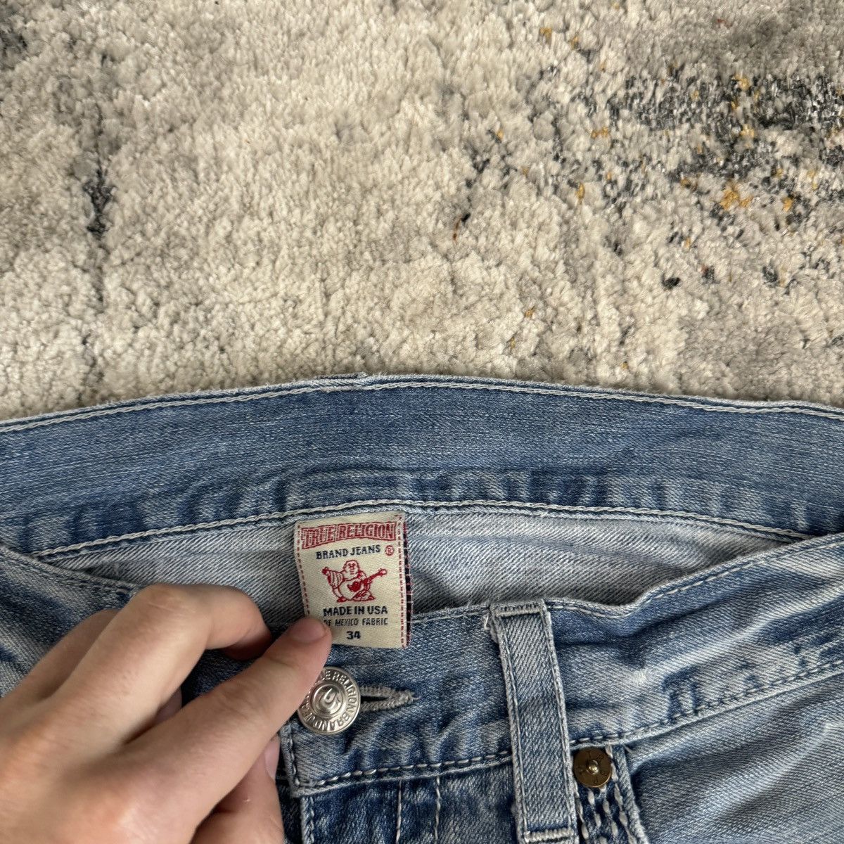 True Religion × Vintage Vintage y2k True Religion cemetery style baggy light wash Size US 34 / EU 50 - 5 Thumbnail