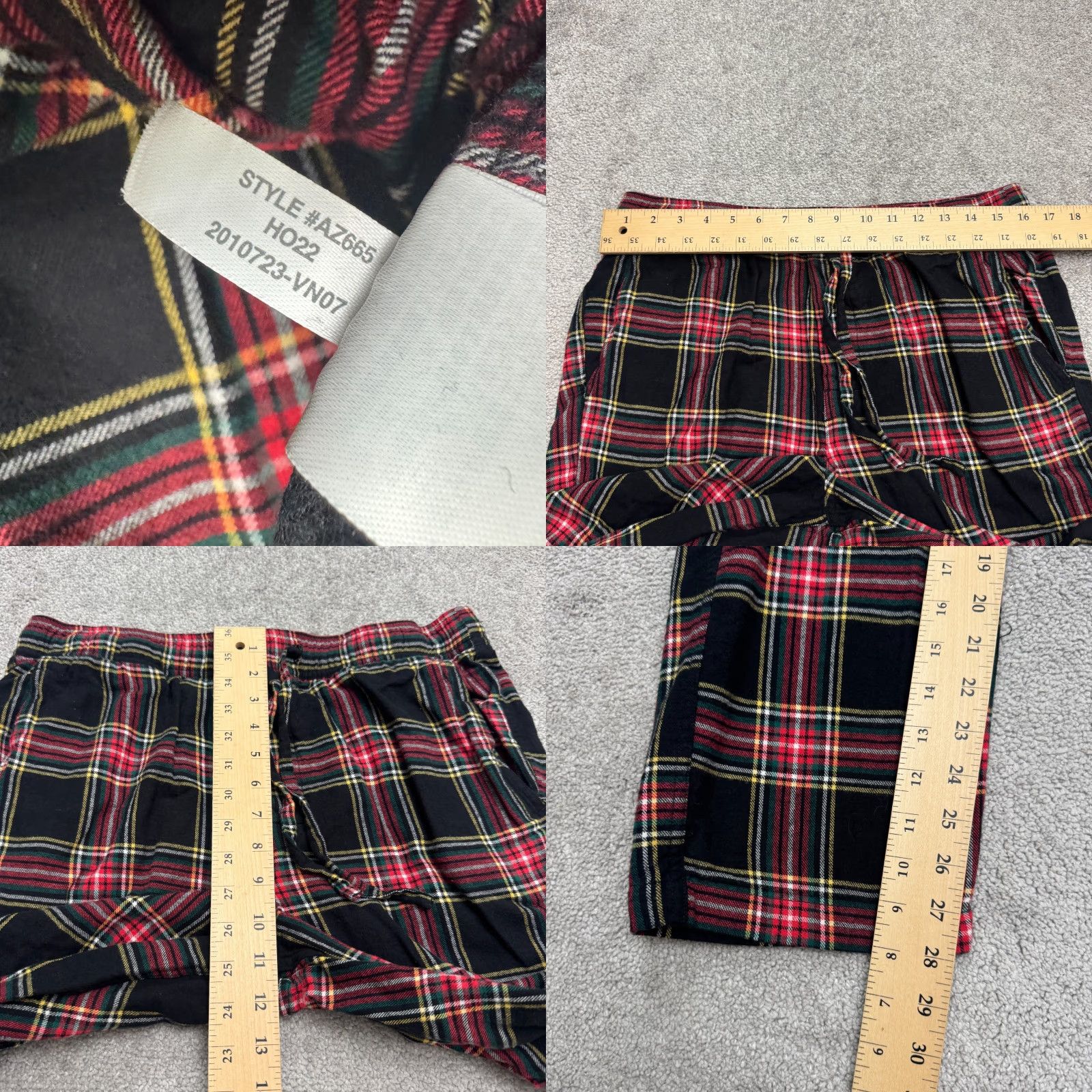 J.Crew VINTAGE J.Crew Tartan Flannel Pajama Pants Mens Medium Red Black Plaid Cotton Lounge Size US 31 - 8 Thumbnail