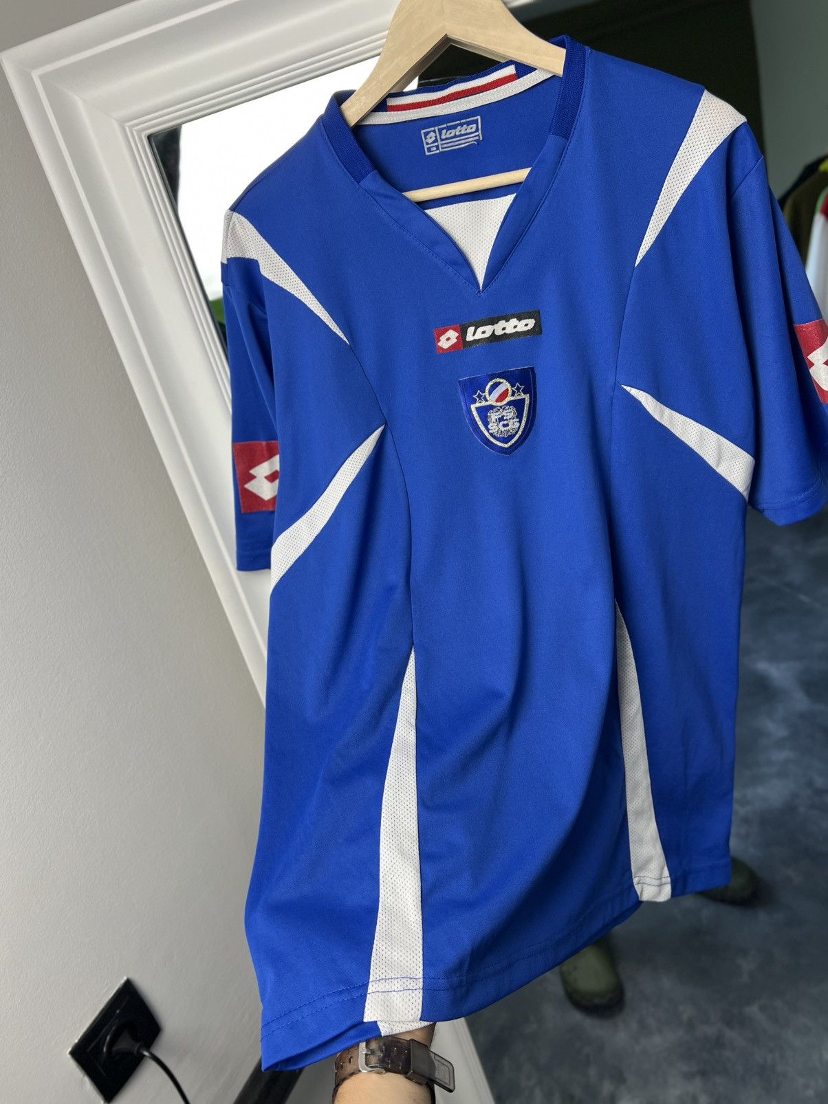 Lotto Sport Lotto Serbia Montenegro Home Jersey XL Blue 2000s Size US XL / EU 56 / 4 - 8 Thumbnail