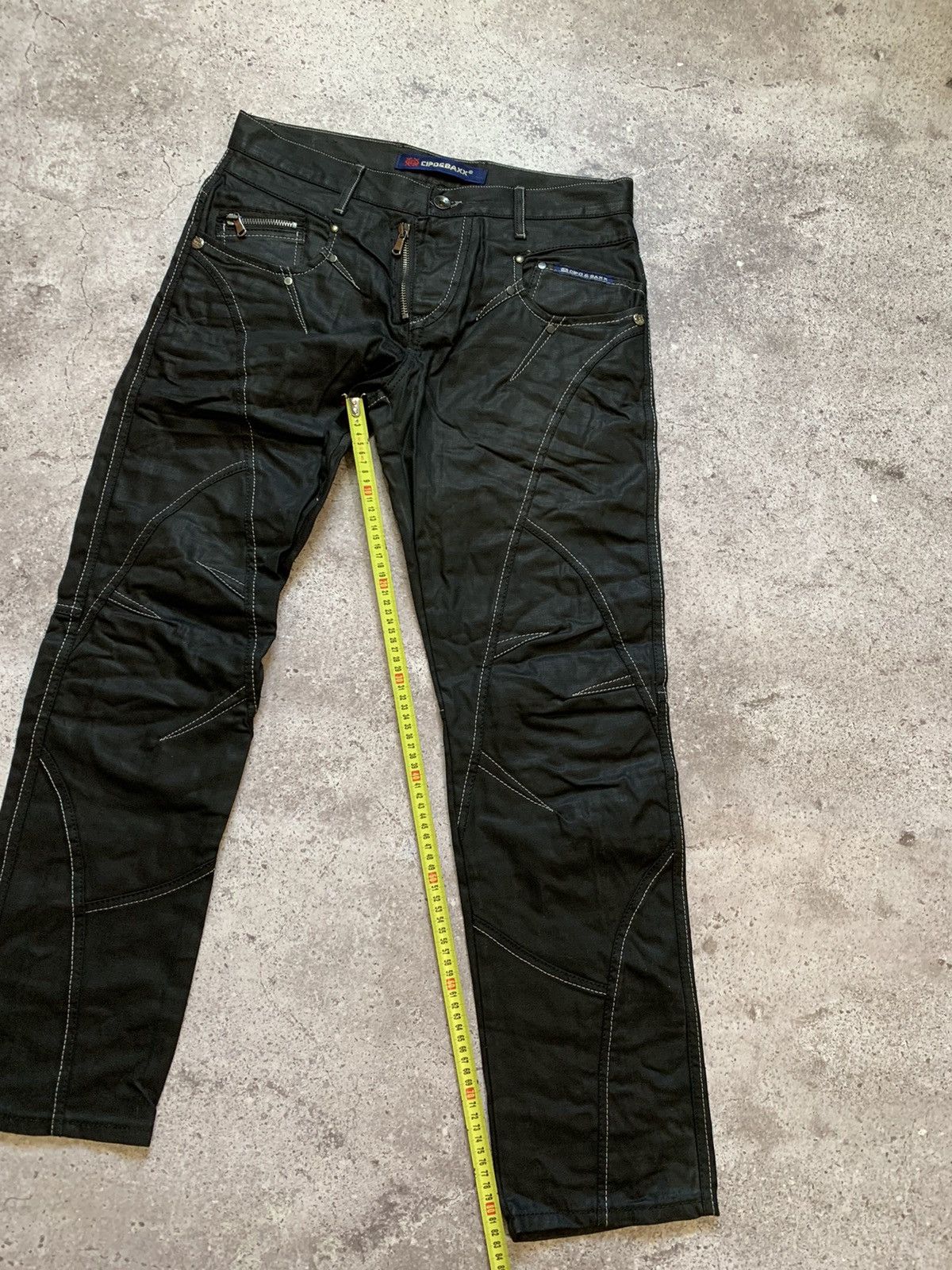 Designer × Japanese Brand RARE🔥CIPO&BAXX🔥 White thread Y2K Jeans Bootcut Size US 34 / EU 50 - 6 Thumbnail