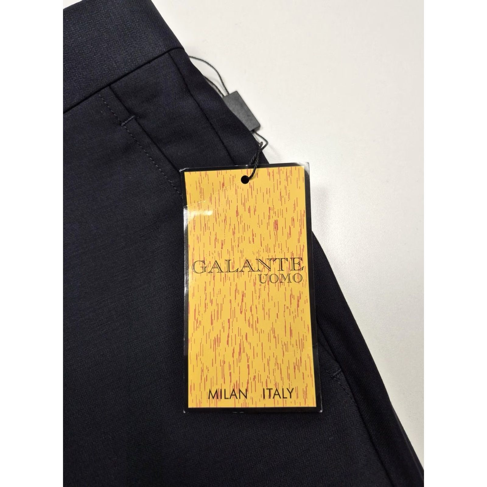 Vintage Galante Pants Mens 44x36 Black Wool Flat Front Straight Unhemmed NWT Dress Size US 44 / EU 60 - 3 Thumbnail