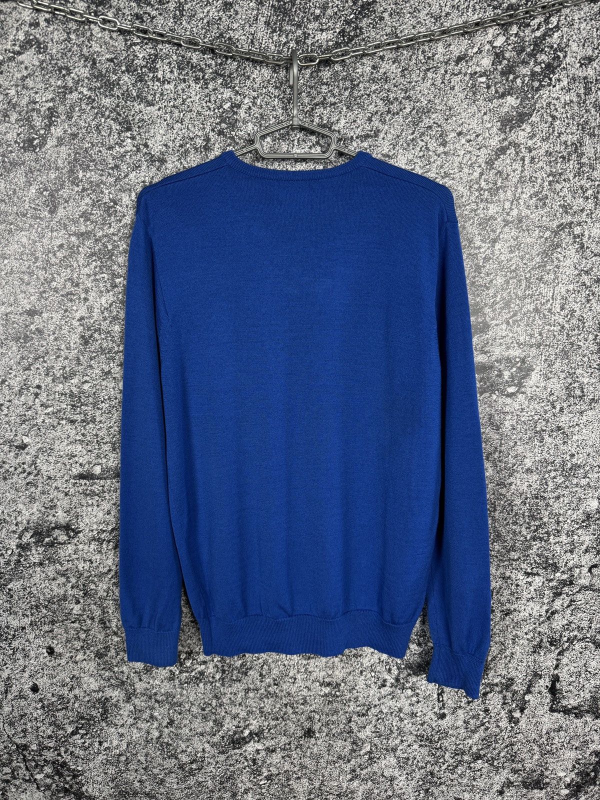 Fred Perry Men’s Fred Perry V-Neck Wool Sweater Blue Pullover Size L Size US L / EU 52-54 / 3 - 10 Thumbnail
