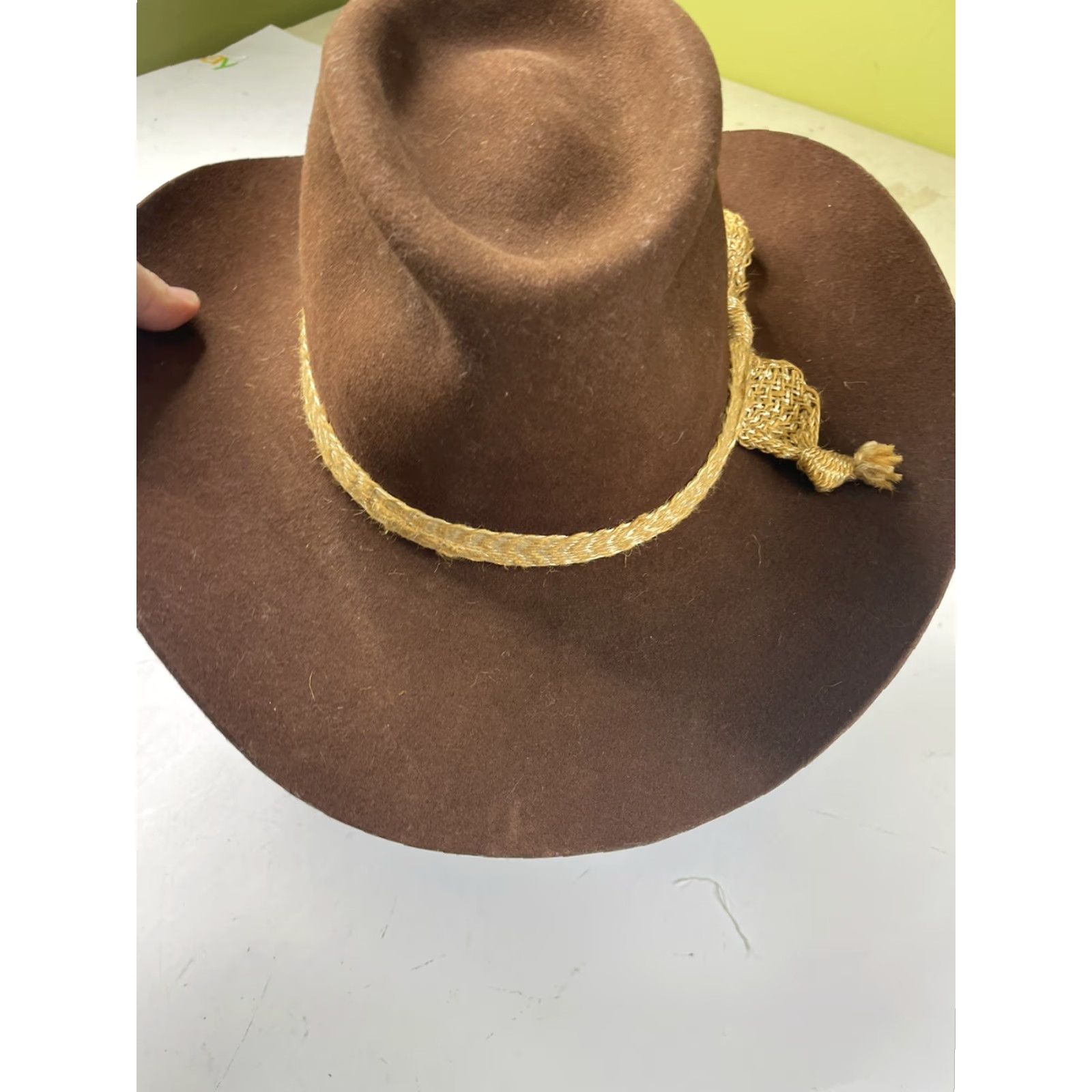 FELT American Hat Company Cowboy Hat Wool? Felt Brown Western 7 1/8 Mens Oval USA Mens Size ONE SIZE - 5 Thumbnail