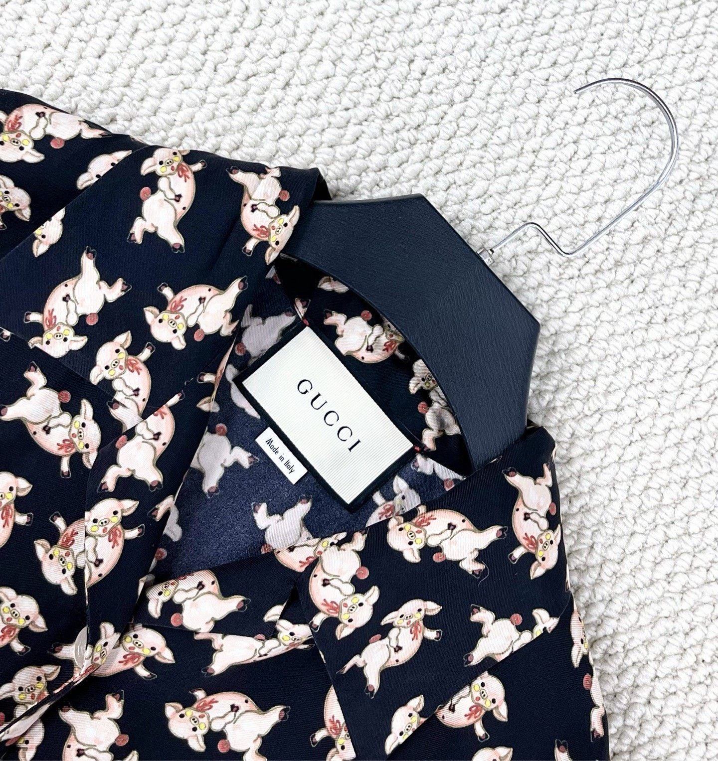 Gucci Gucci All-Over Pig Logo Silk Shirt Dress Size US M / EU 48-50 / 2 - 3 Thumbnail
