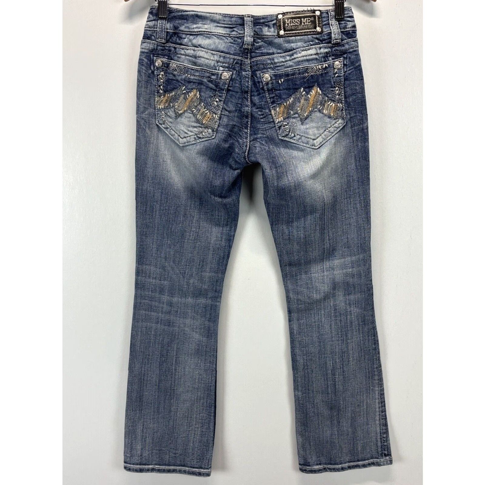 Miss Me Miss Me Bootcut Embroidered Distressed Jeans Women's Size 28 Blue Low Rise Size 28" / US 6 / IT 42 - 5 Thumbnail