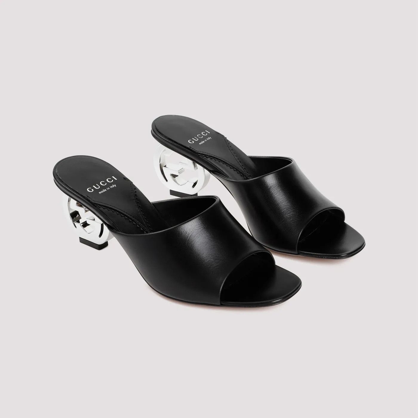 Gucci o1s1wg110125 Interlocking G Heel Sandals in Black Size US 5.5 / IT 35.5 - 3 Thumbnail