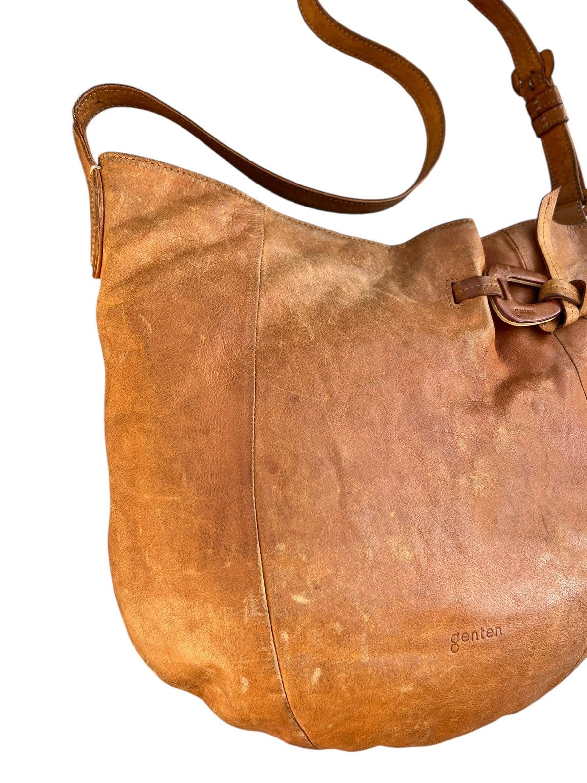 Leather Genten Japan Dirty Mud Patina Leather Bag Size ONE SIZE - 9 Thumbnail