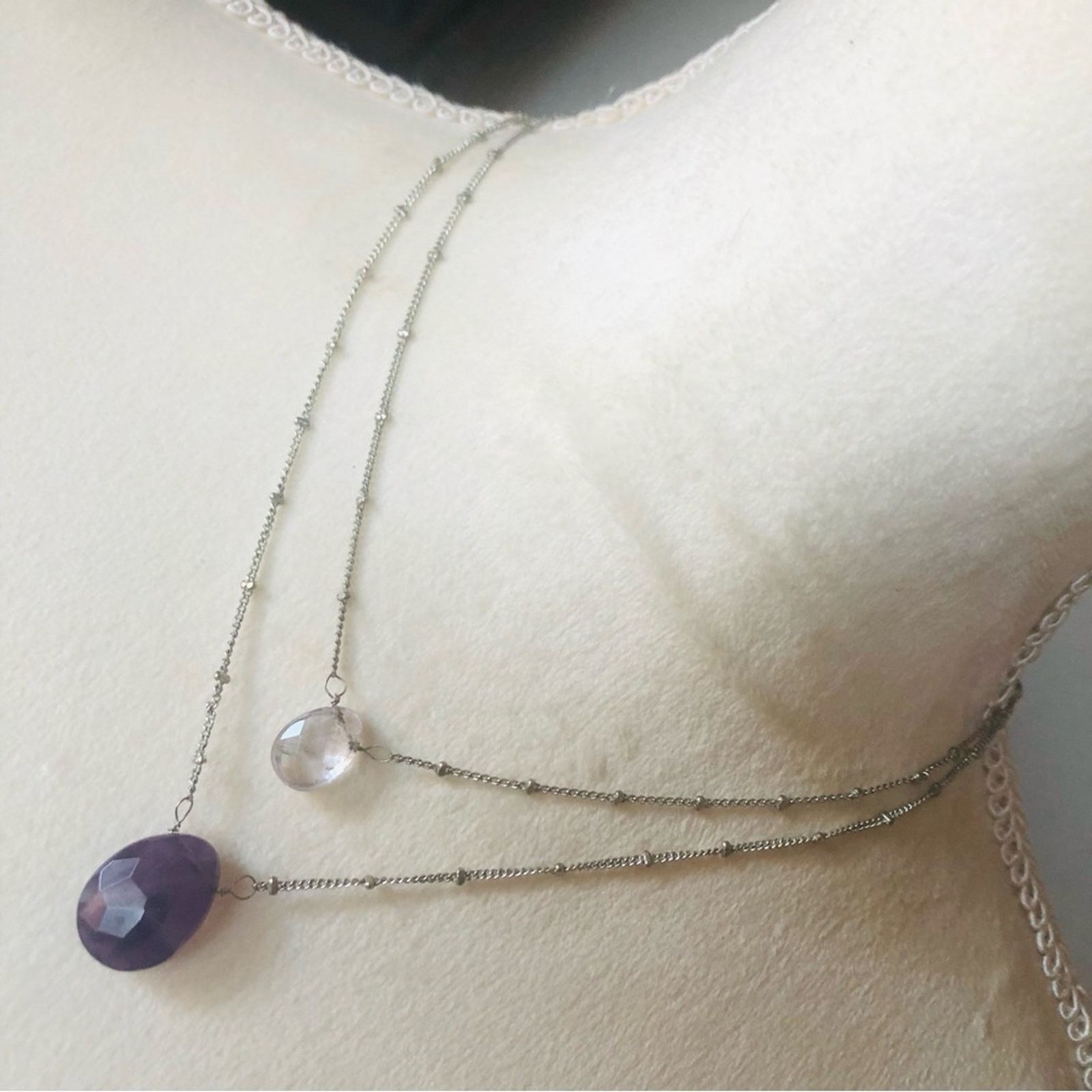 Vintage Vintage double strand genuine amethyst quartz necklace Size ONE SIZE - 1 Thumbnail