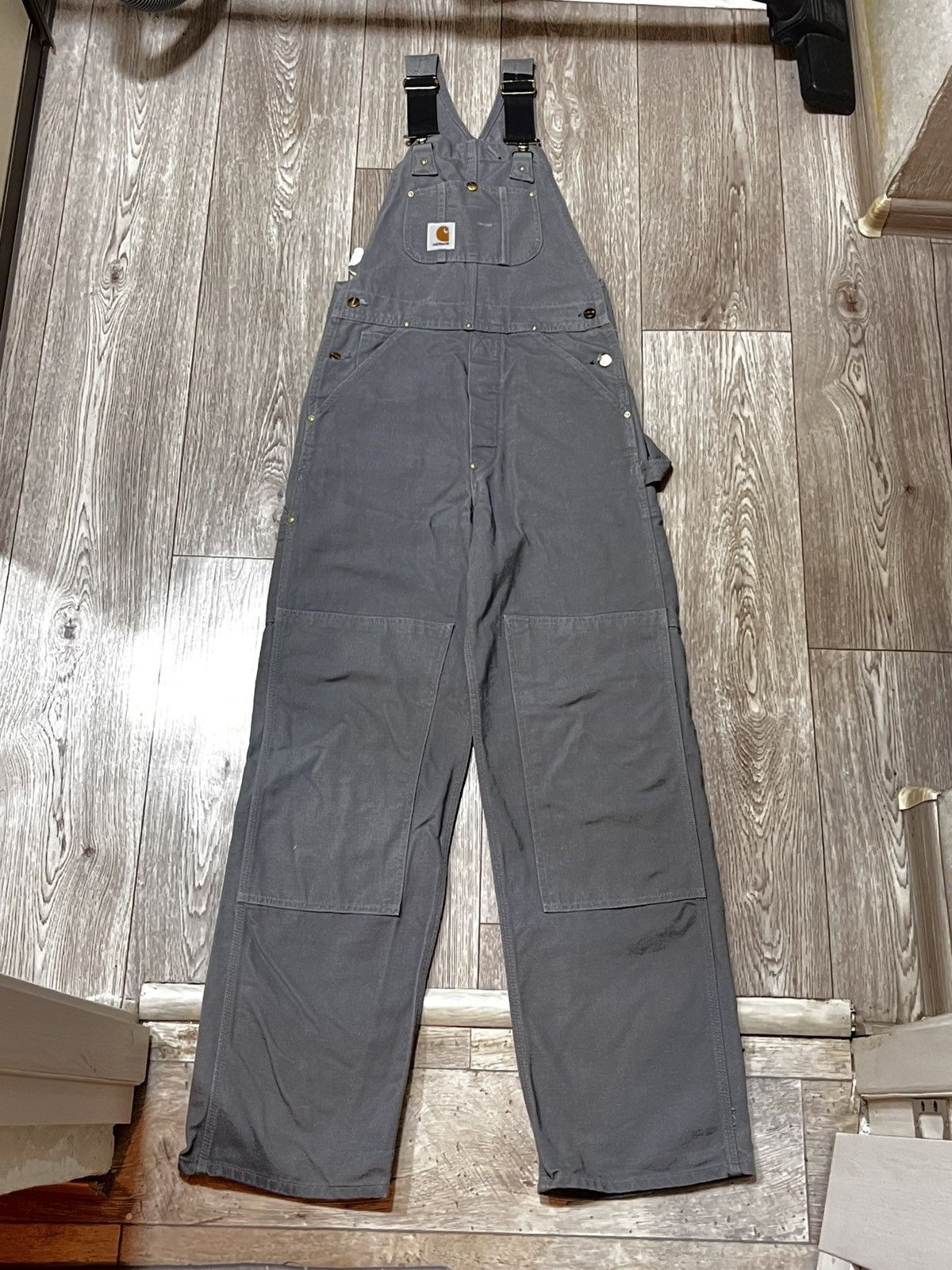 Carhartt Vintage 90s Carhartt Duck Bib Overalls Graphite Made in USA Size US 28 / EU 44 - 1 Thumbnail