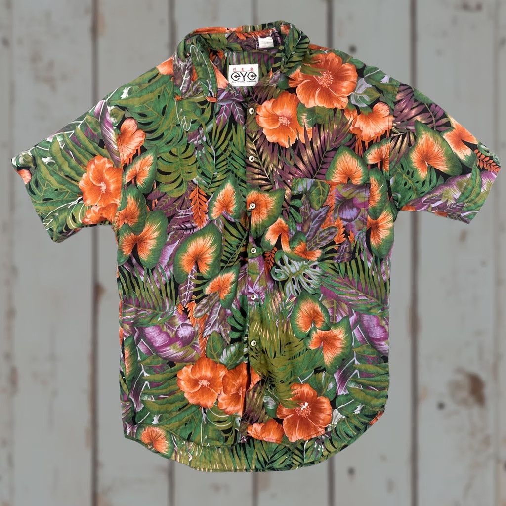 Vintage VINTAGE Red Eye By Marc Daniel’s Mens M Button Up Floral Hawaiian Camp Shirt EUC Size US L / EU 52-54 / 3 - 1 Thumbnail