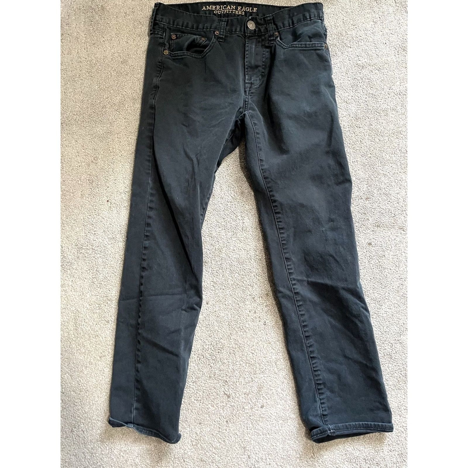 American Eagle Outfitters Mens American Eagle Jeans Slim Straight Black 28 x 30 Size 28 Slim Regular Inseam 30 Mens Jeans Black Straight Slim Core Flex Size US 28 / EU 44 - 3 Thumbnail