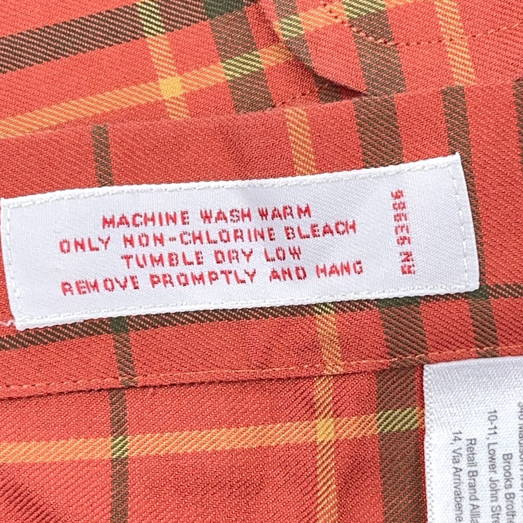 Brooks Brothers Brooks Brothers 346 Button-Up Shirt Men 2XL Orange Plaid Casual Long Sleeve Size US XXL / EU 58 / 5 - 3 Thumbnail