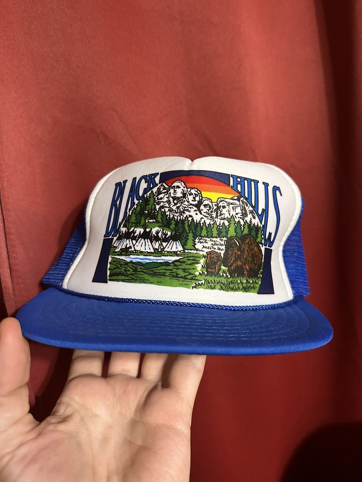 Vintage Vintage Black Hills Hat 80’s Sturgis Biker Trucker Hat Grail Size ONE SIZE - 1 Thumbnail