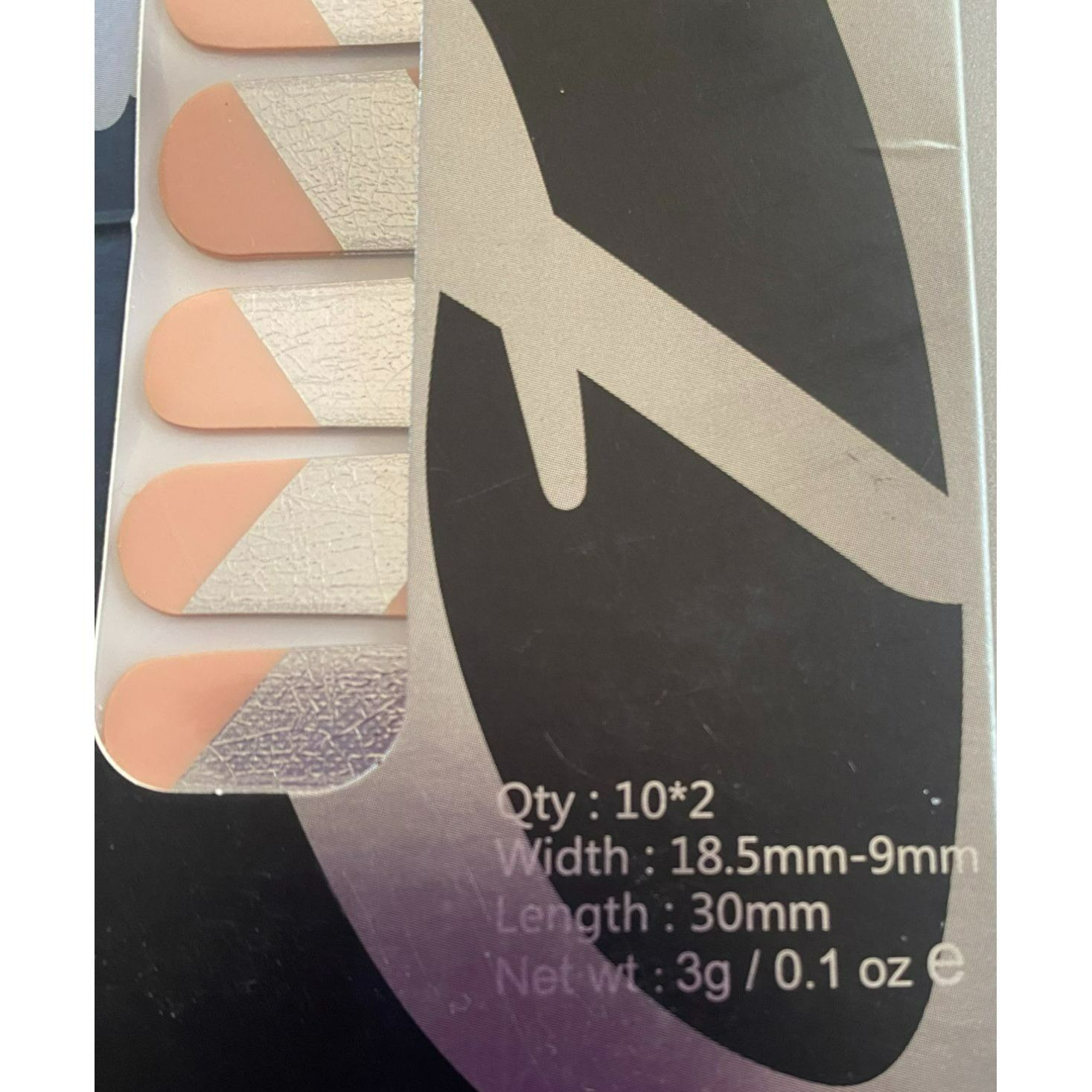 Other Rainbow Lab 3-In-1 Apricot & Silver Color Block Nail Wraps Size ONE SIZE - 4 Thumbnail
