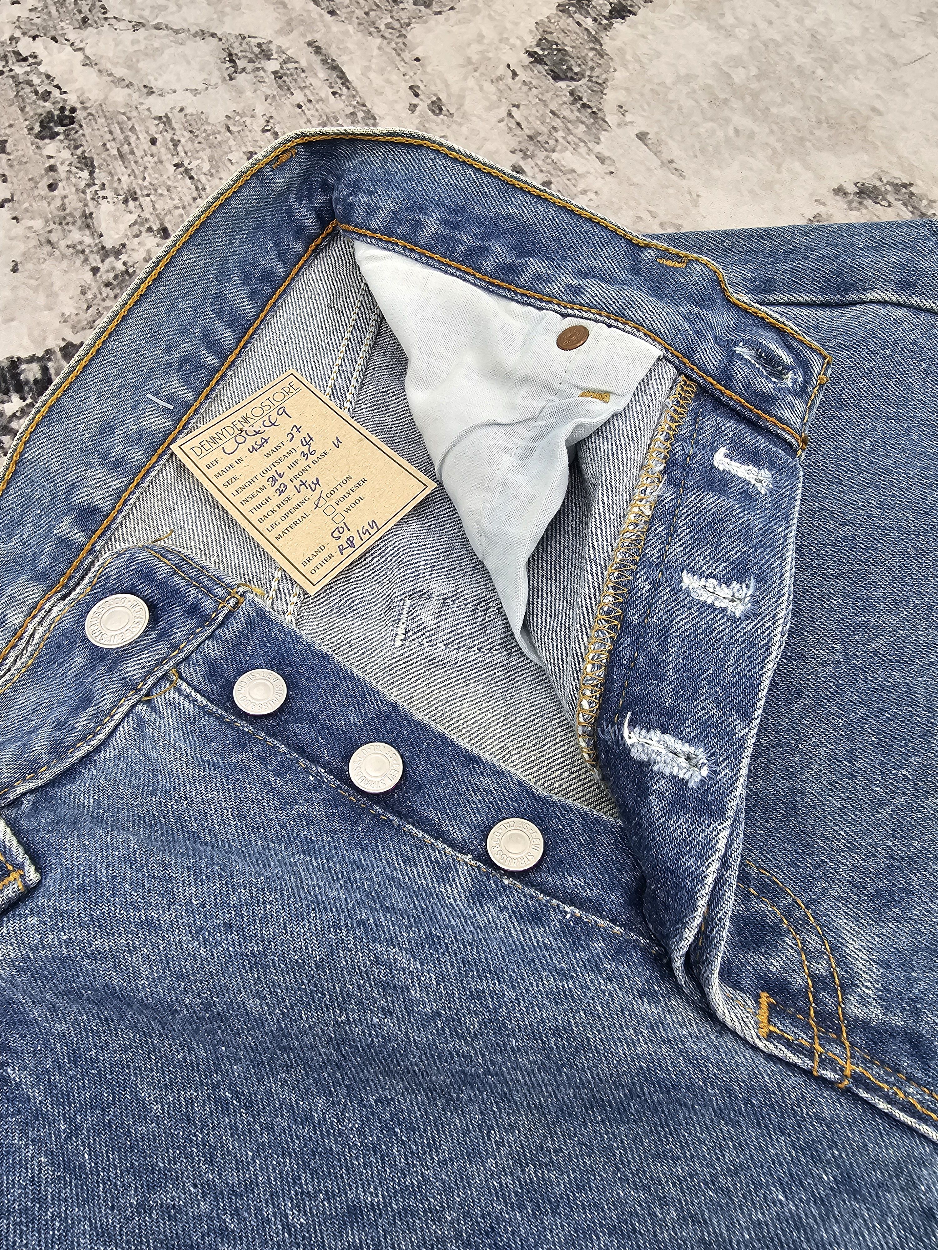 Levi's Vintage LEVIS 501 Ripped Blue Jeans L0449 Size 27X31.5 Size US 27 - 12 Thumbnail