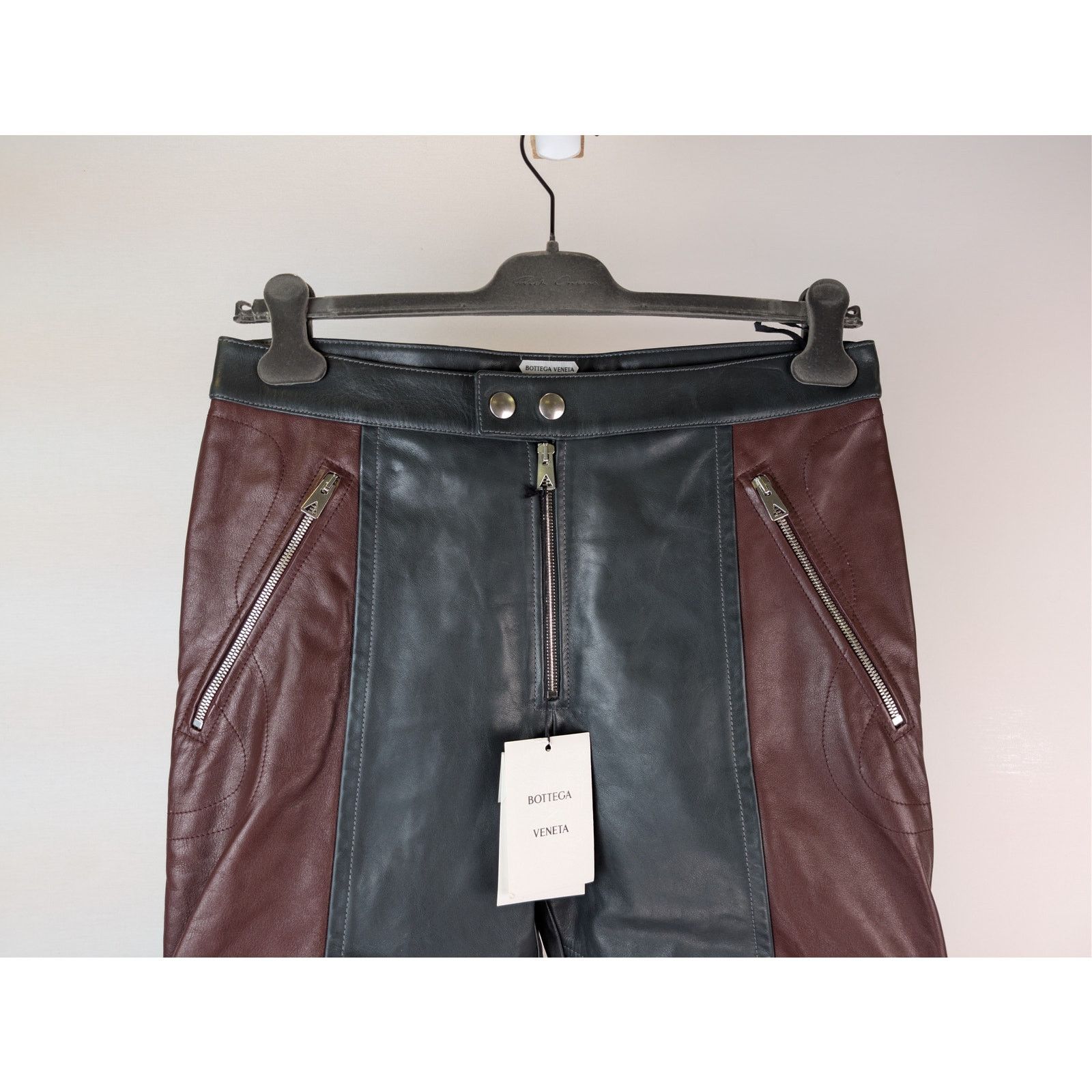 Bottega Veneta o1rshd1 Leather Biker Pants Natural Calf Pants Size US 32 / EU 48 - 3 Thumbnail