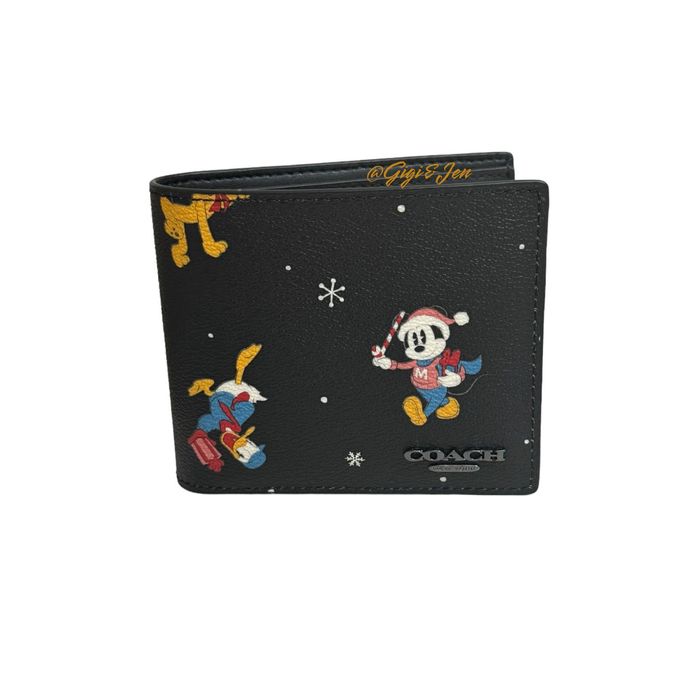 Coach Disney X Coach Wallet With Holiday Print Black New Grailed