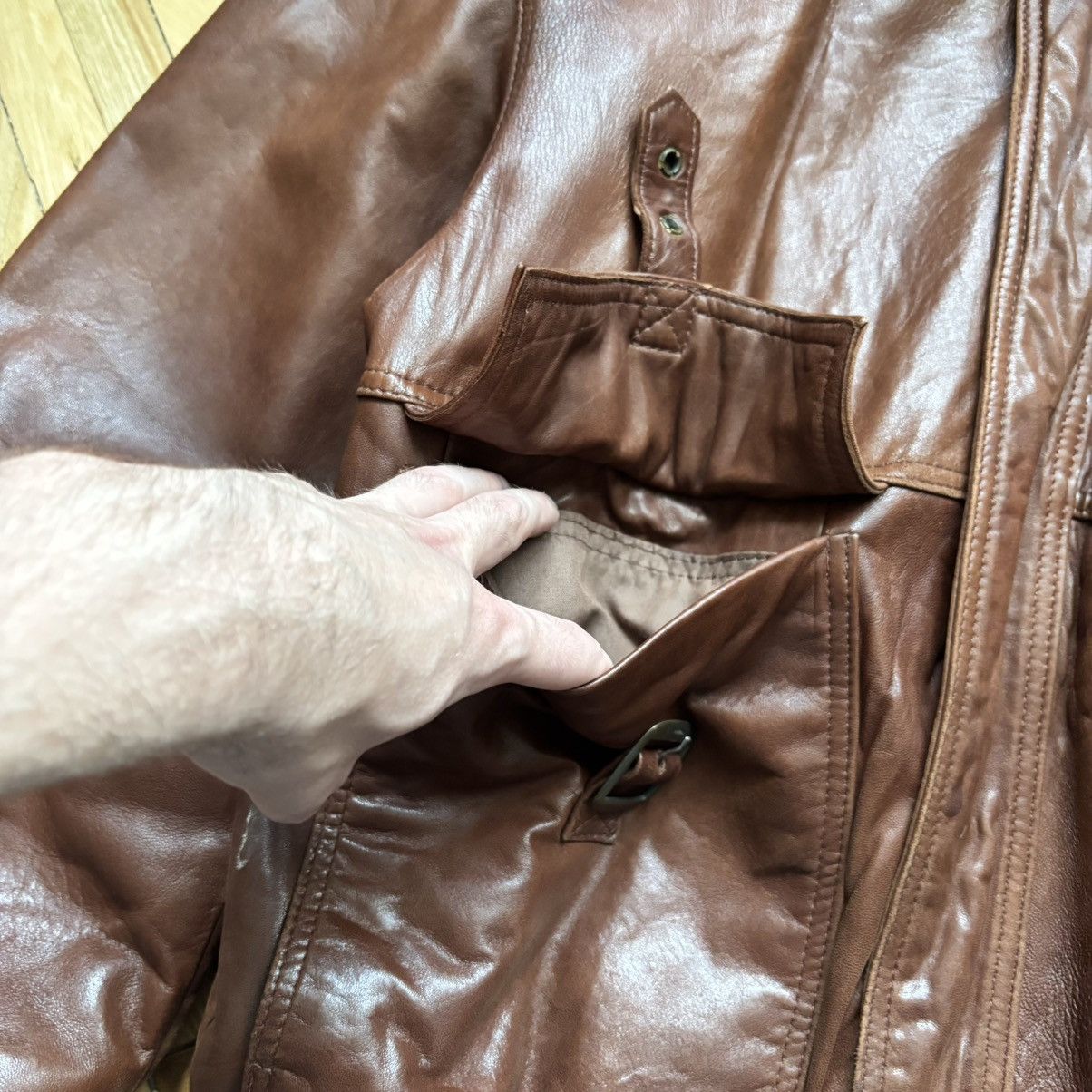 Hysteric Glamour St.Michael Brown A-2 Leather Jacket vintage moto Size US M / EU 48-50 / 2 - 5 Thumbnail