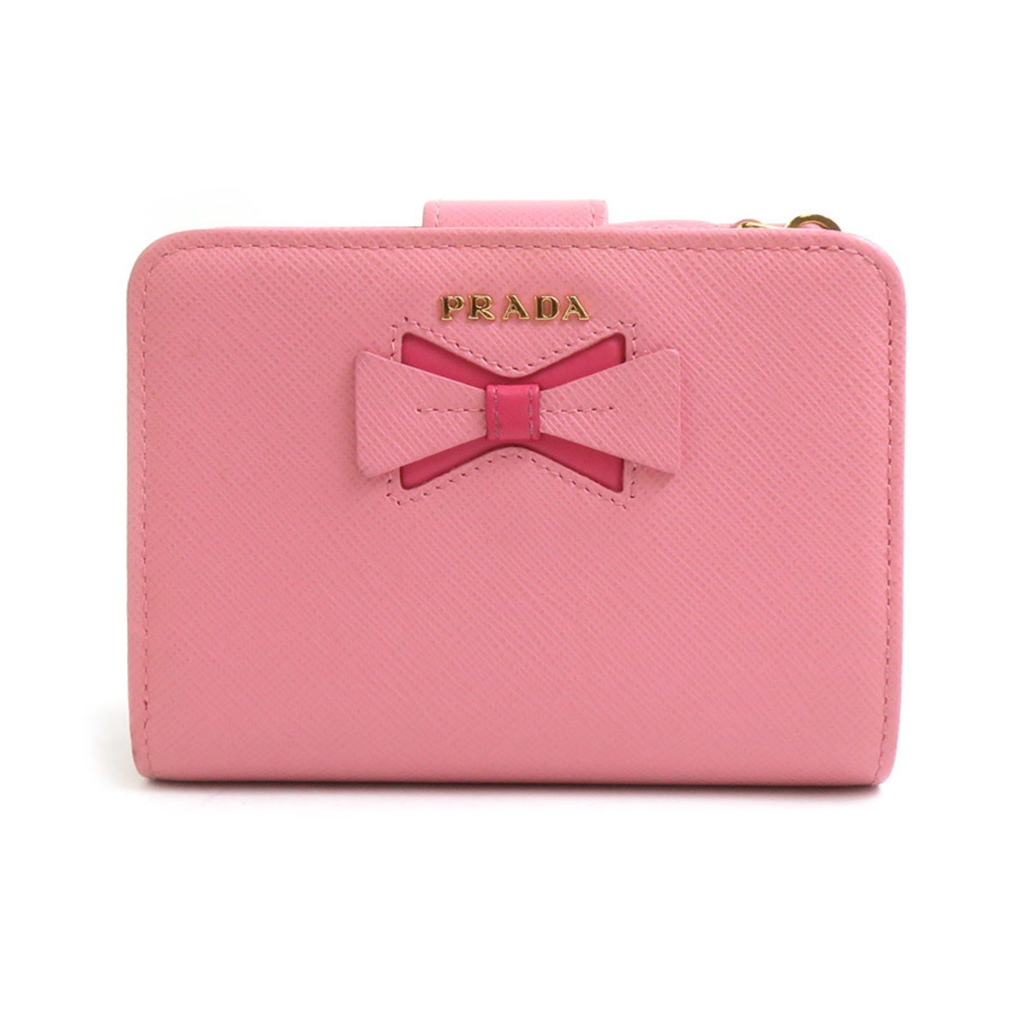 PRADA Bi-fold wallet leather pink women's r10541a