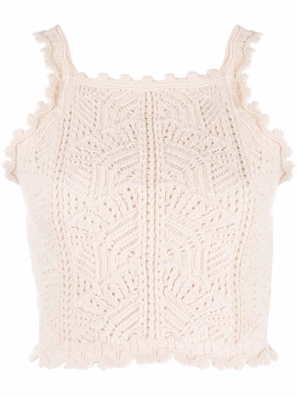 o1s1wg111024 Crochet Cropped Top in Beige